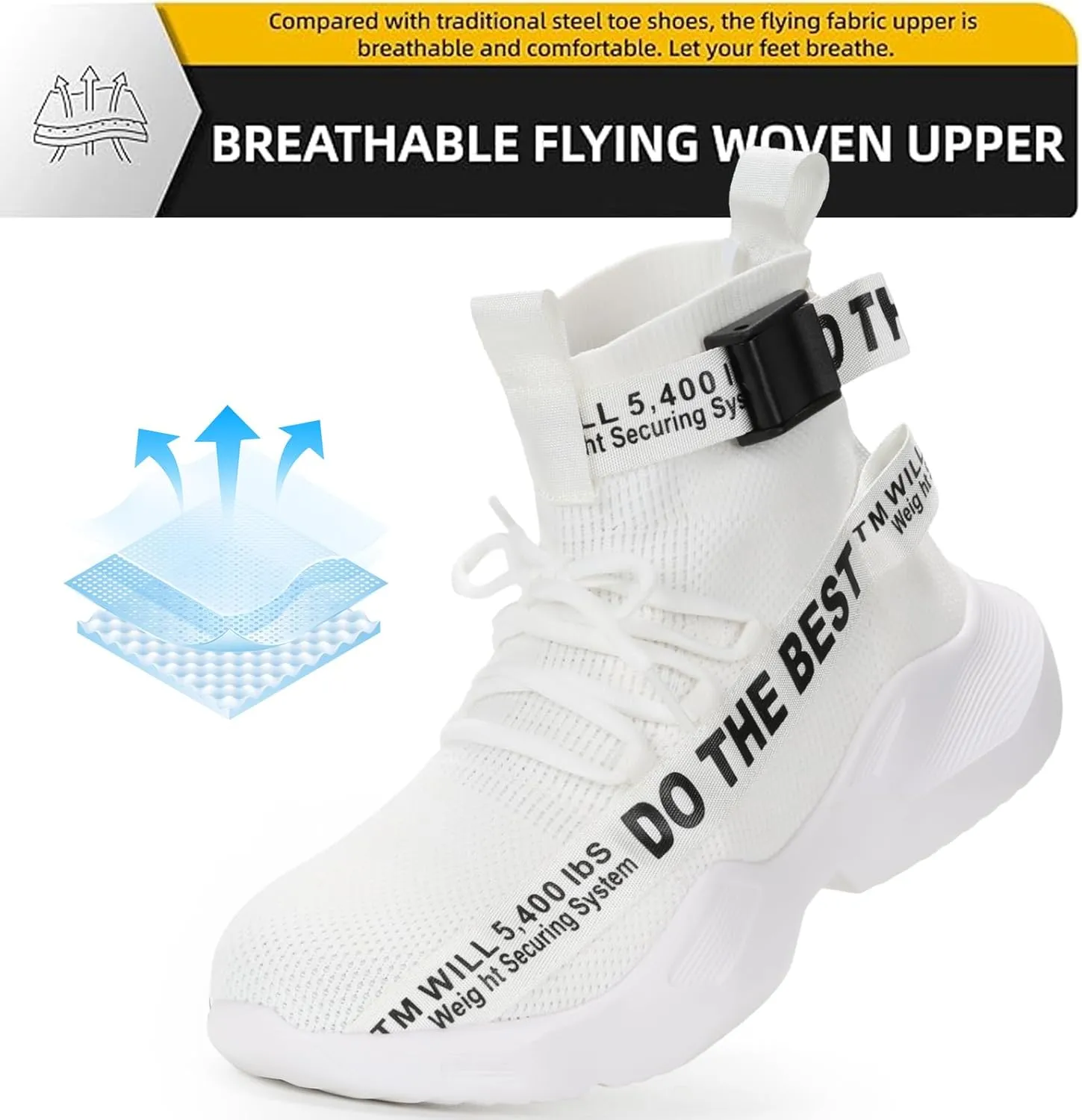 Furuian Steel Toe Shoes for Men Women Comfortable Lightweight Safety Snekaers Industrial Construction Work Shoes for Men