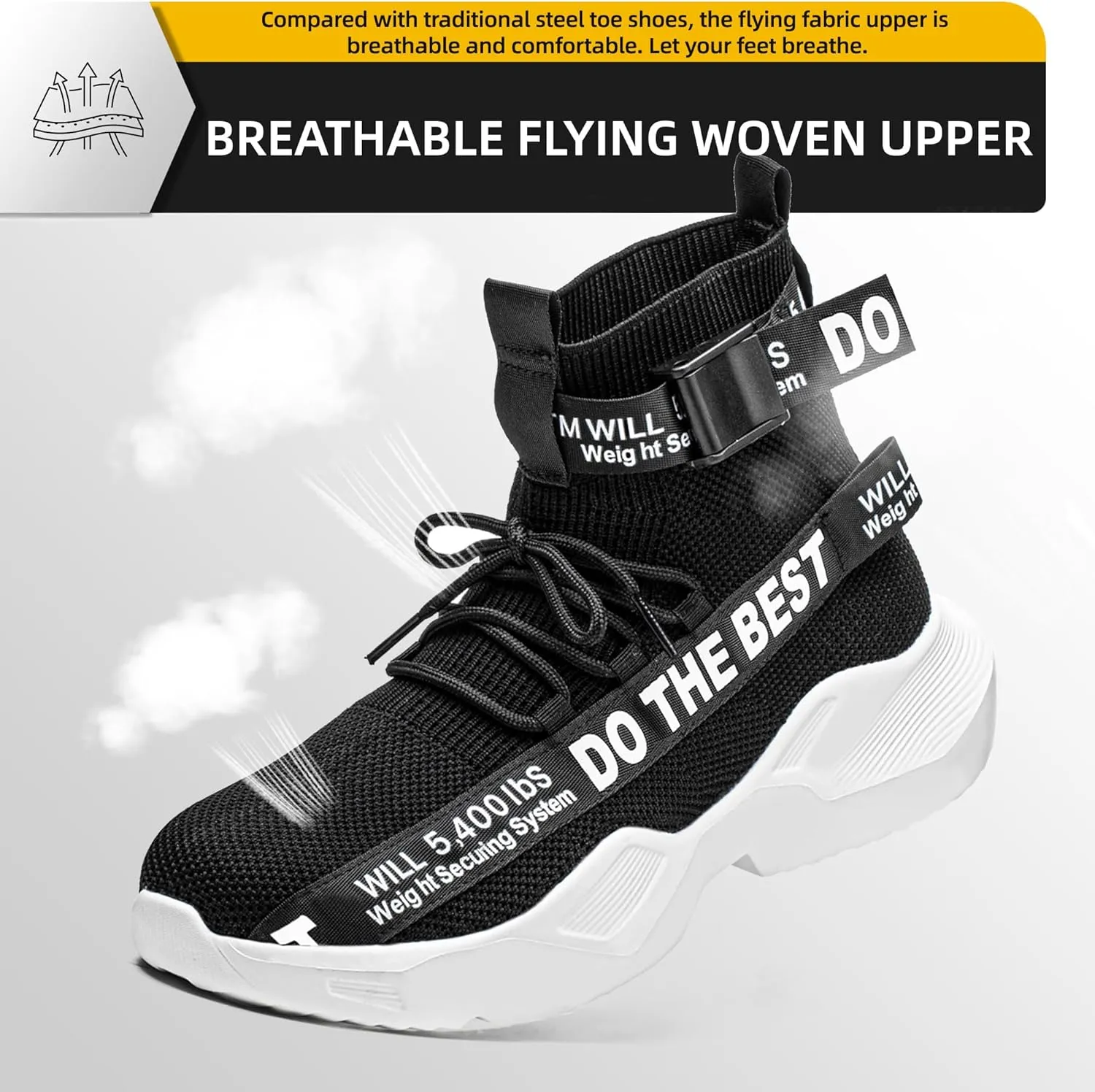Furuian Steel Toe Shoes for Men Women Comfortable Lightweight Safety Snekaers Industrial Construction Work Shoes for Men