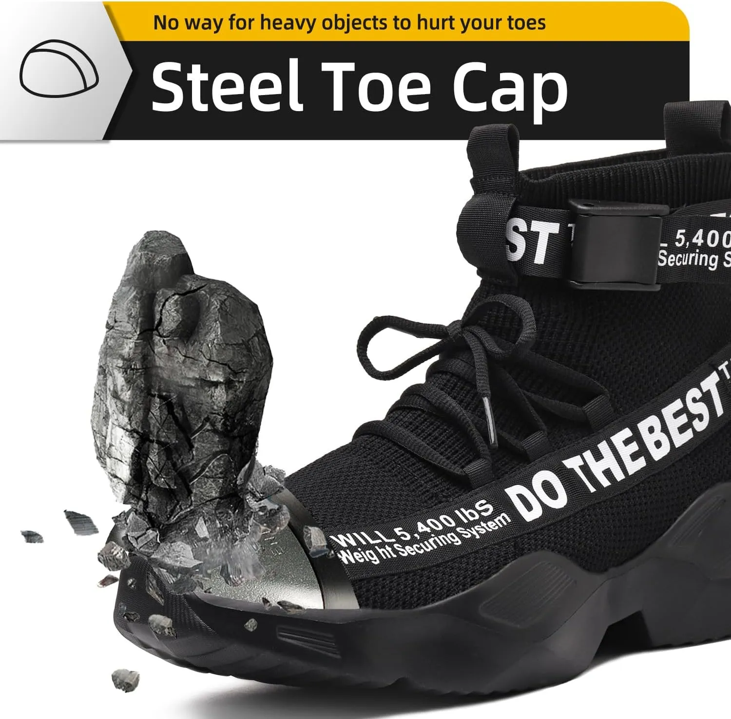 Furuian Steel Toe Shoes for Men Women Comfortable Lightweight Safety Snekaers Industrial Construction Work Shoes for Men
