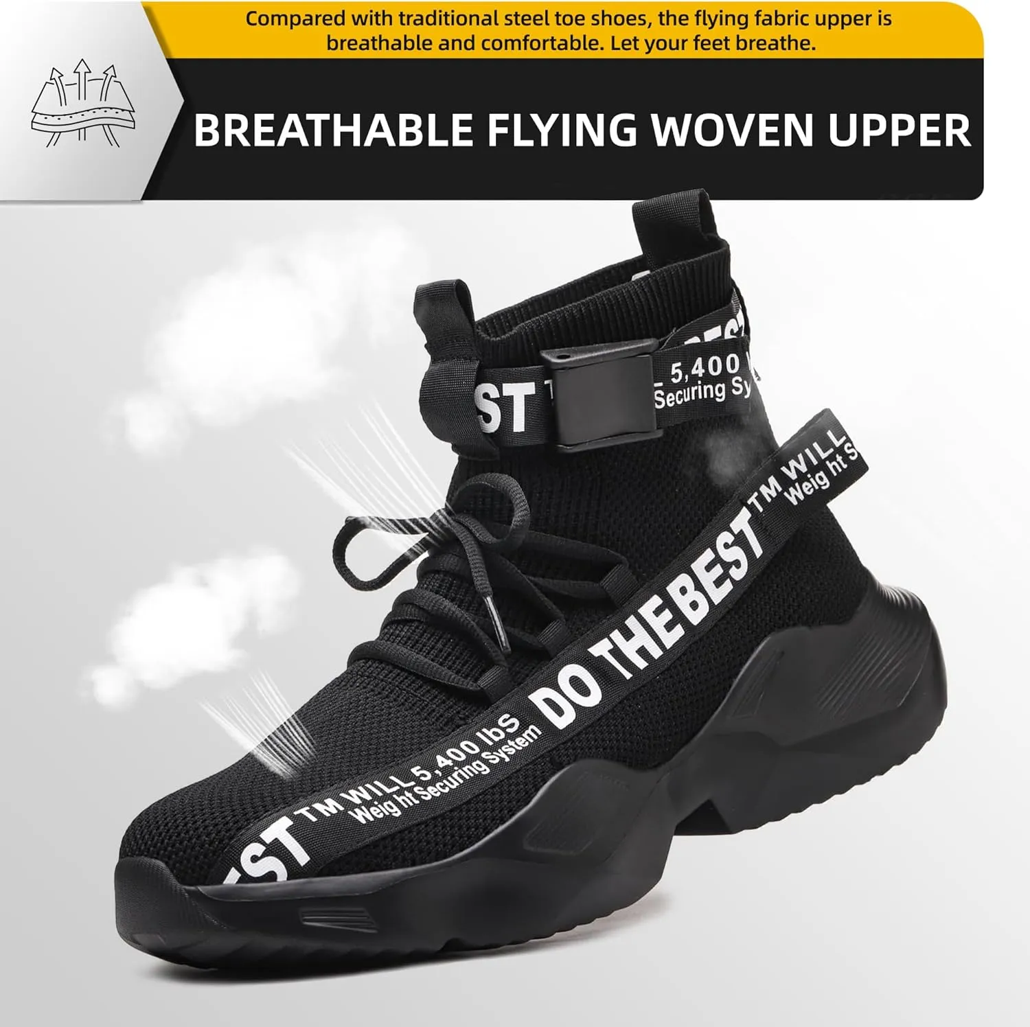 Furuian Steel Toe Shoes for Men Women Comfortable Lightweight Safety Snekaers Industrial Construction Work Shoes for Men