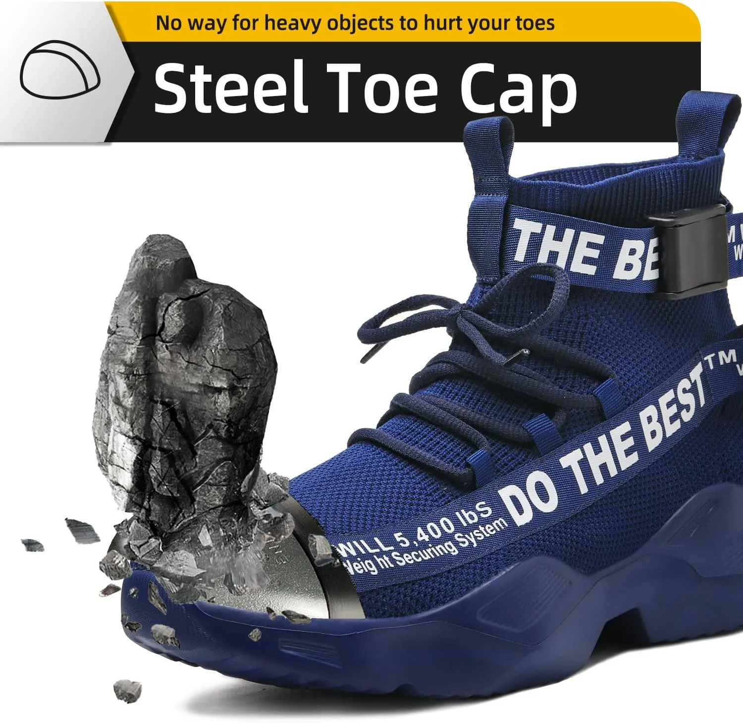 Furuian Steel Toe Shoes for Men Women Comfortable Lightweight Safety Snekaers Industrial Construction Work Shoes for Men