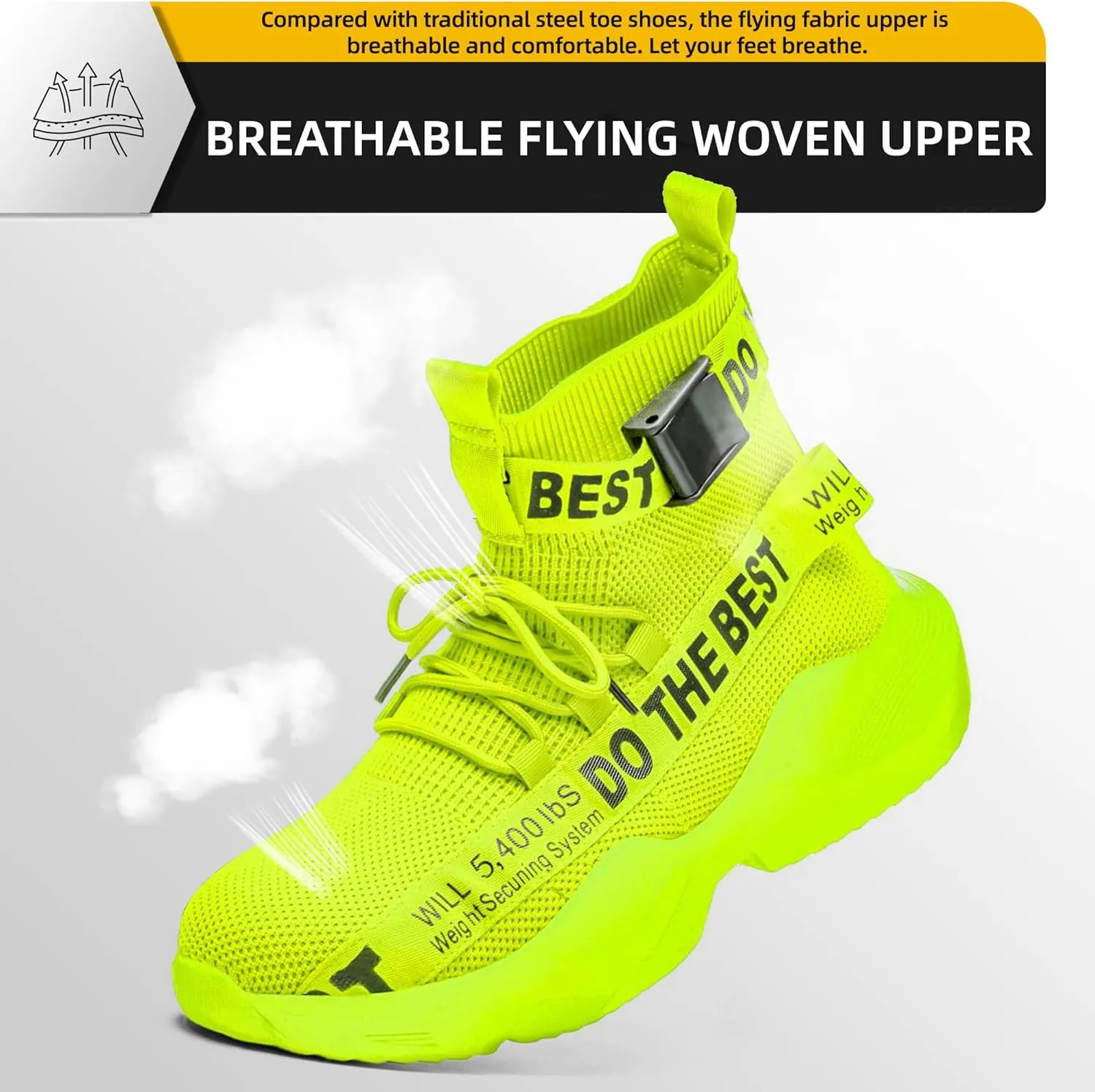 Furuian Steel Toe Shoes for Men Women Comfortable Lightweight Safety Snekaers Industrial Construction Work Shoes for Men