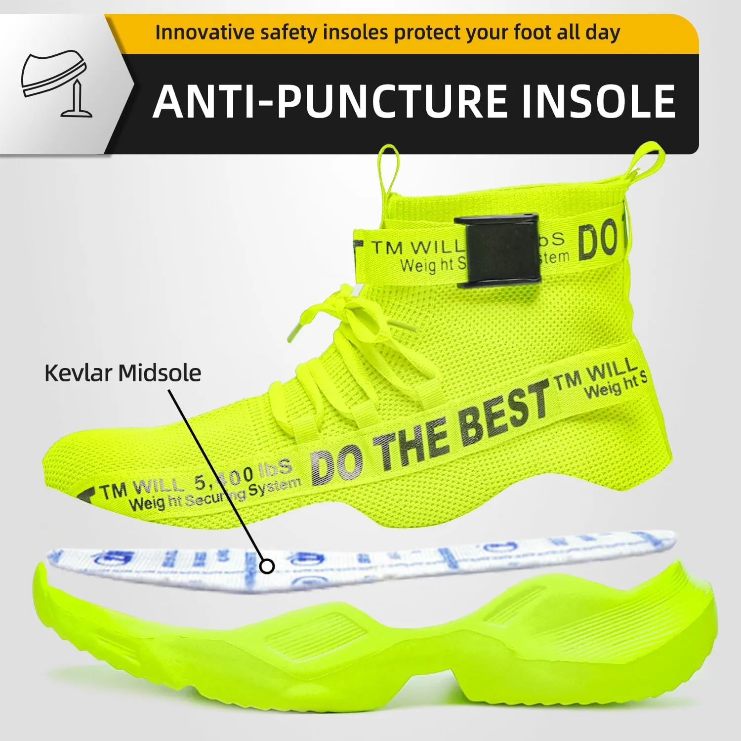 Furuian Steel Toe Shoes for Men Women Comfortable Lightweight Safety Snekaers Industrial Construction Work Shoes for Men