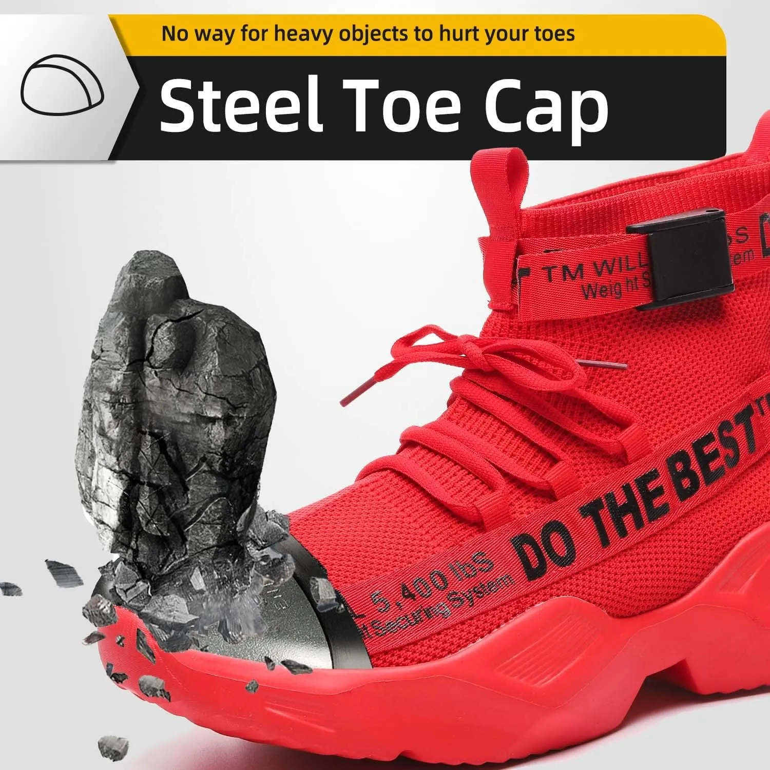 Furuian Steel Toe Shoes for Men Women Comfortable Lightweight Safety Snekaers Industrial Construction Work Shoes for Men