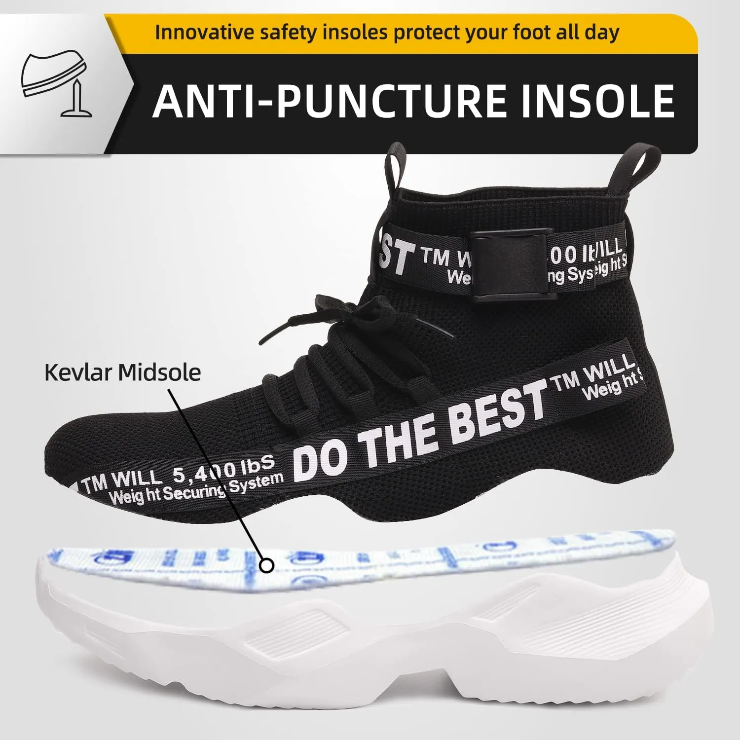 Furuian Steel Toe Shoes for Men Women Comfortable Lightweight Safety Snekaers Industrial Construction Work Shoes for Men