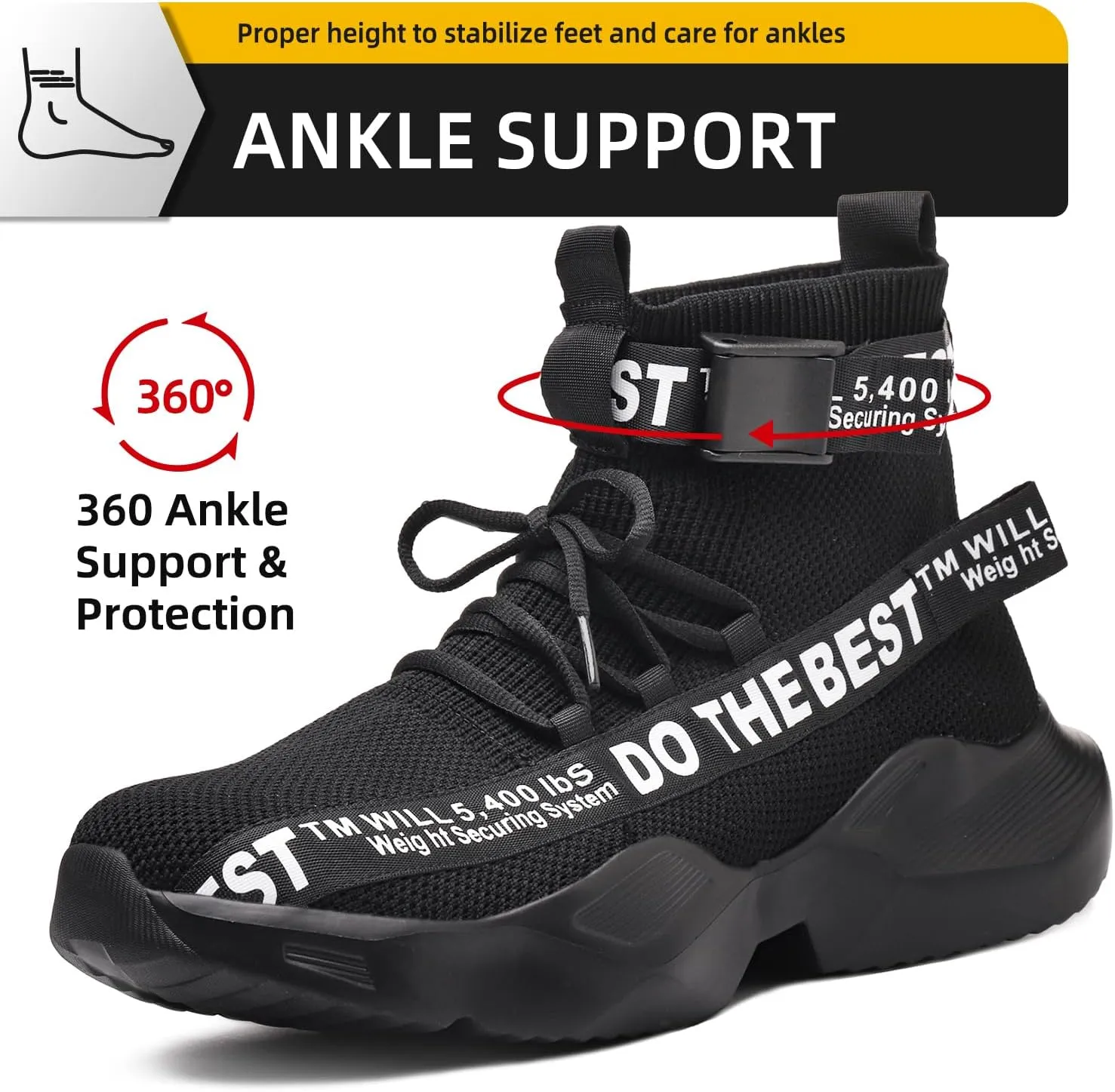 Furuian Steel Toe Shoes for Men Women Comfortable Lightweight Safety Snekaers Industrial Construction Work Shoes for Men