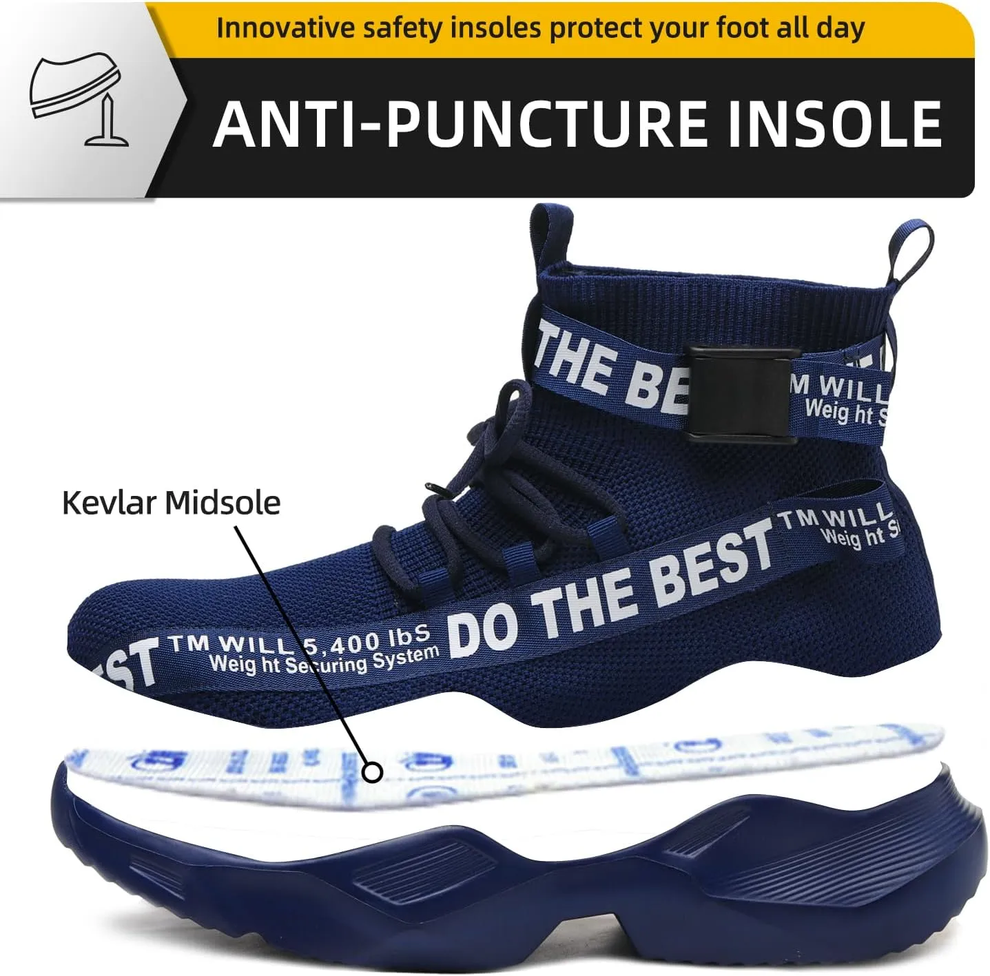 Furuian Steel Toe Shoes for Men Women Comfortable Lightweight Safety Snekaers Industrial Construction Work Shoes for Men