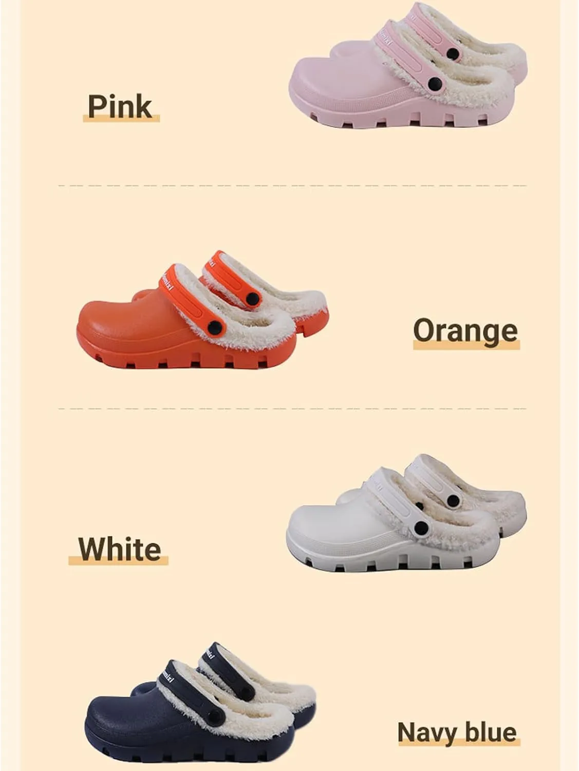 Garden Clogs Fuzzy for House : Women Men Warm Fur Lined Slippers for Winter Unisex Non-Slip Mules for Indoor Outdoor