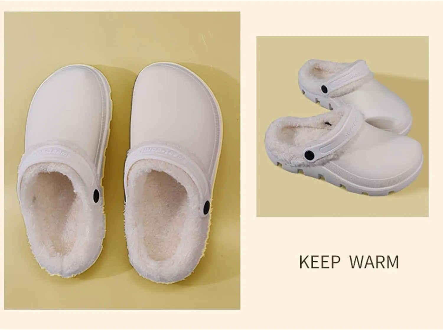 Garden Clogs Fuzzy for House : Women Men Warm Fur Lined Slippers for Winter Unisex Non-Slip Mules for Indoor Outdoor