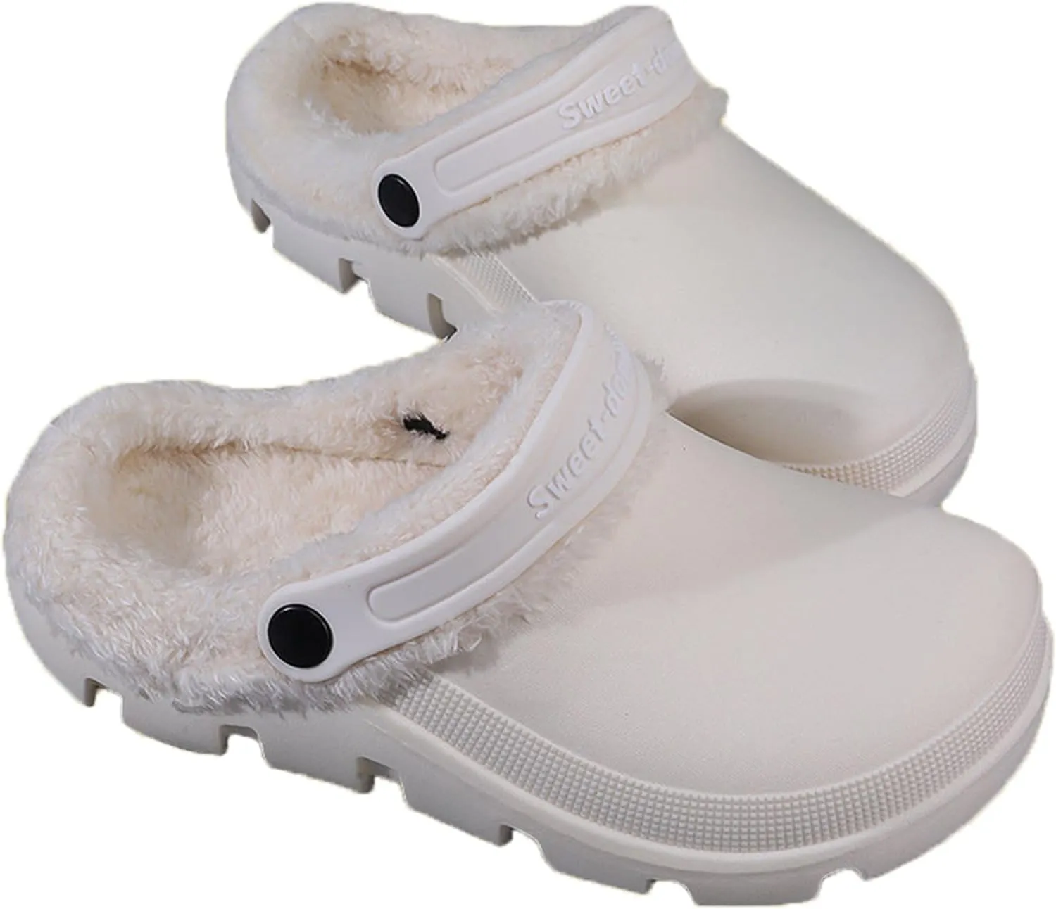 Garden Clogs Fuzzy for House : Women Men Warm Fur Lined Slippers for Winter Unisex Non-Slip Mules for Indoor Outdoor