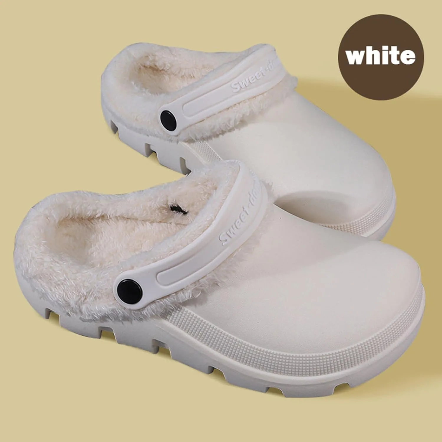 Garden Clogs Fuzzy for House : Women Men Warm Fur Lined Slippers for Winter Unisex Non-Slip Mules for Indoor Outdoor