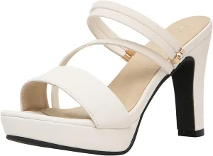 getmorebeauty Women's Chunky High Heels Slingback Sandals Open Toe Ankle Strap Slip On Platform Dress Shoes
