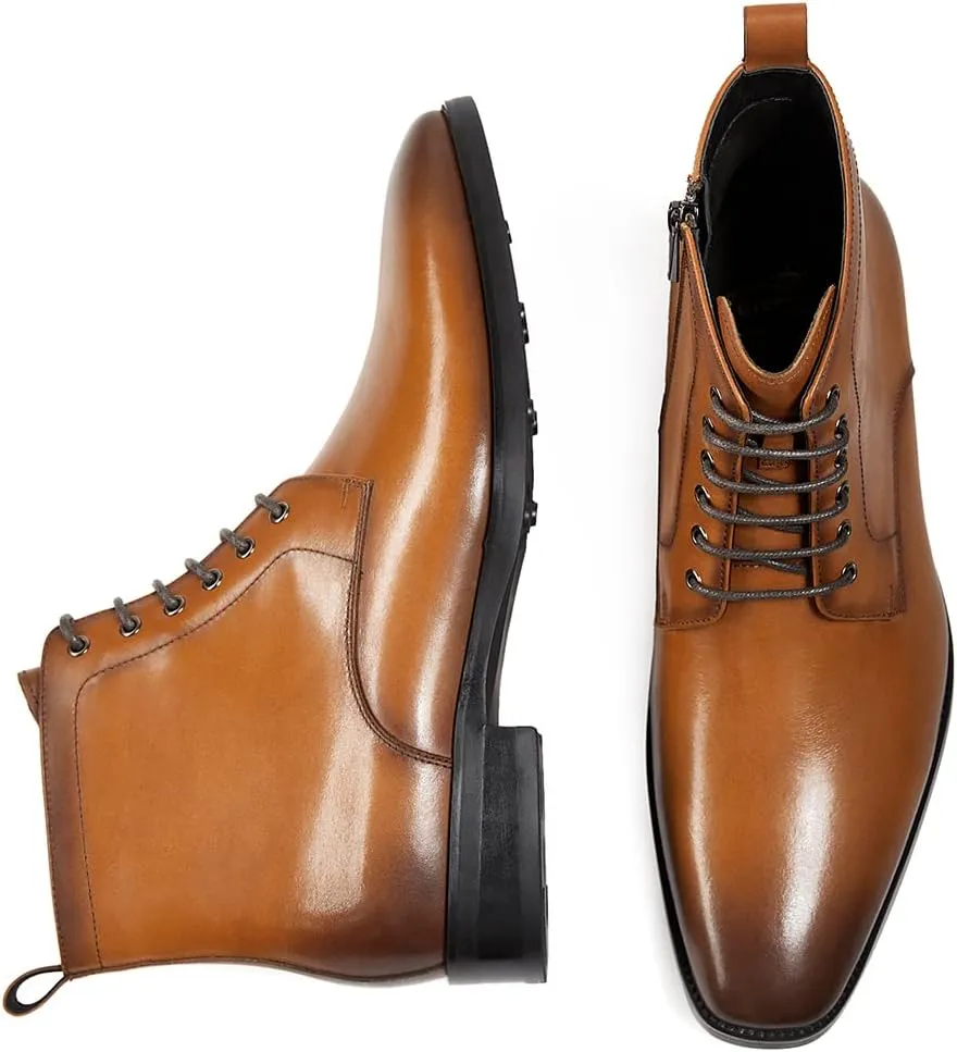 GIFENNSE Mens Chukka Boots Mens Dress Boots Oxford Leather Boots Famal Chelsea Boots for Men