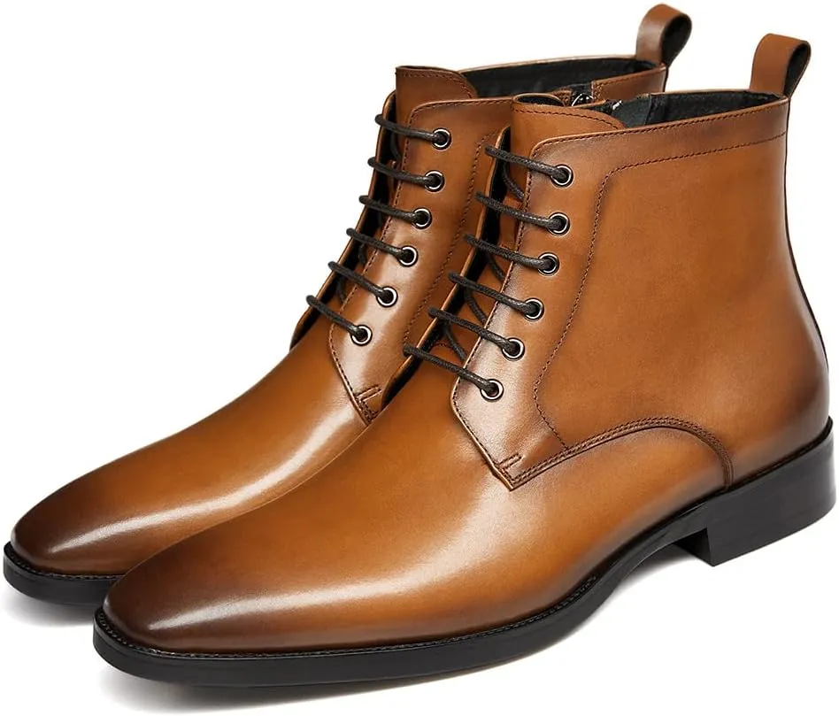 GIFENNSE Mens Chukka Boots Mens Dress Boots Oxford Leather Boots Famal Chelsea Boots for Men