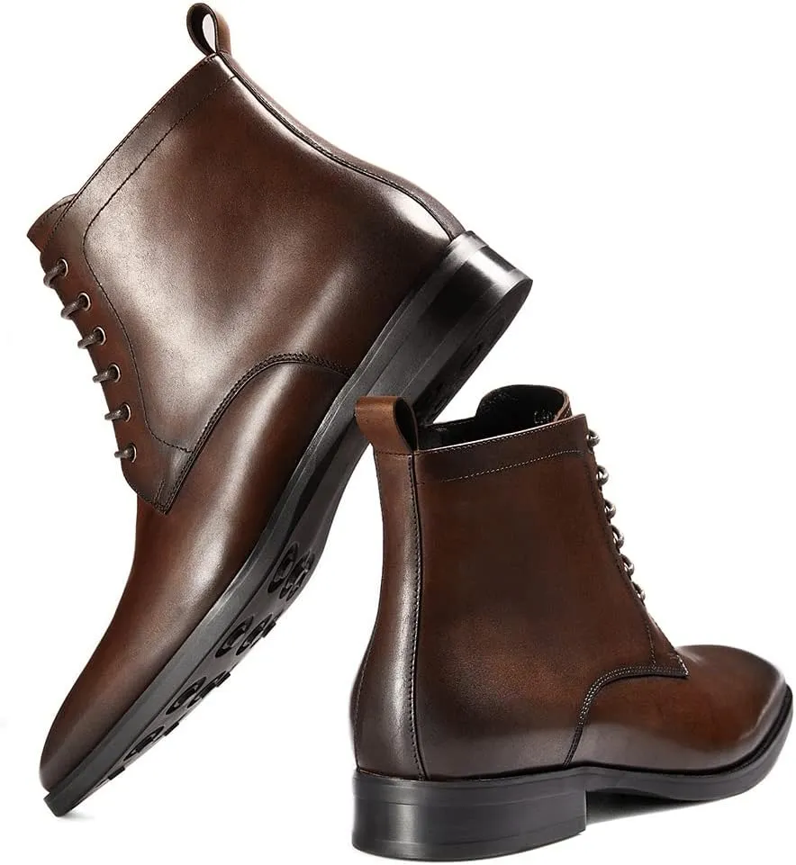 GIFENNSE Mens Chukka Boots Mens Dress Boots Oxford Leather Boots Famal Chelsea Boots for Men