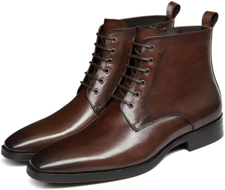 GIFENNSE Mens Chukka Boots Mens Dress Boots Oxford Leather Boots Famal Chelsea Boots for Men