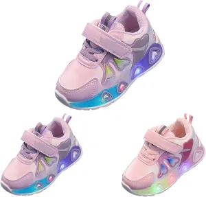 Girls Glitter Sneakers Lightweight Kids Tennis Shoes with Hook and Loop for Toddler/Little Kid/Big Kid
