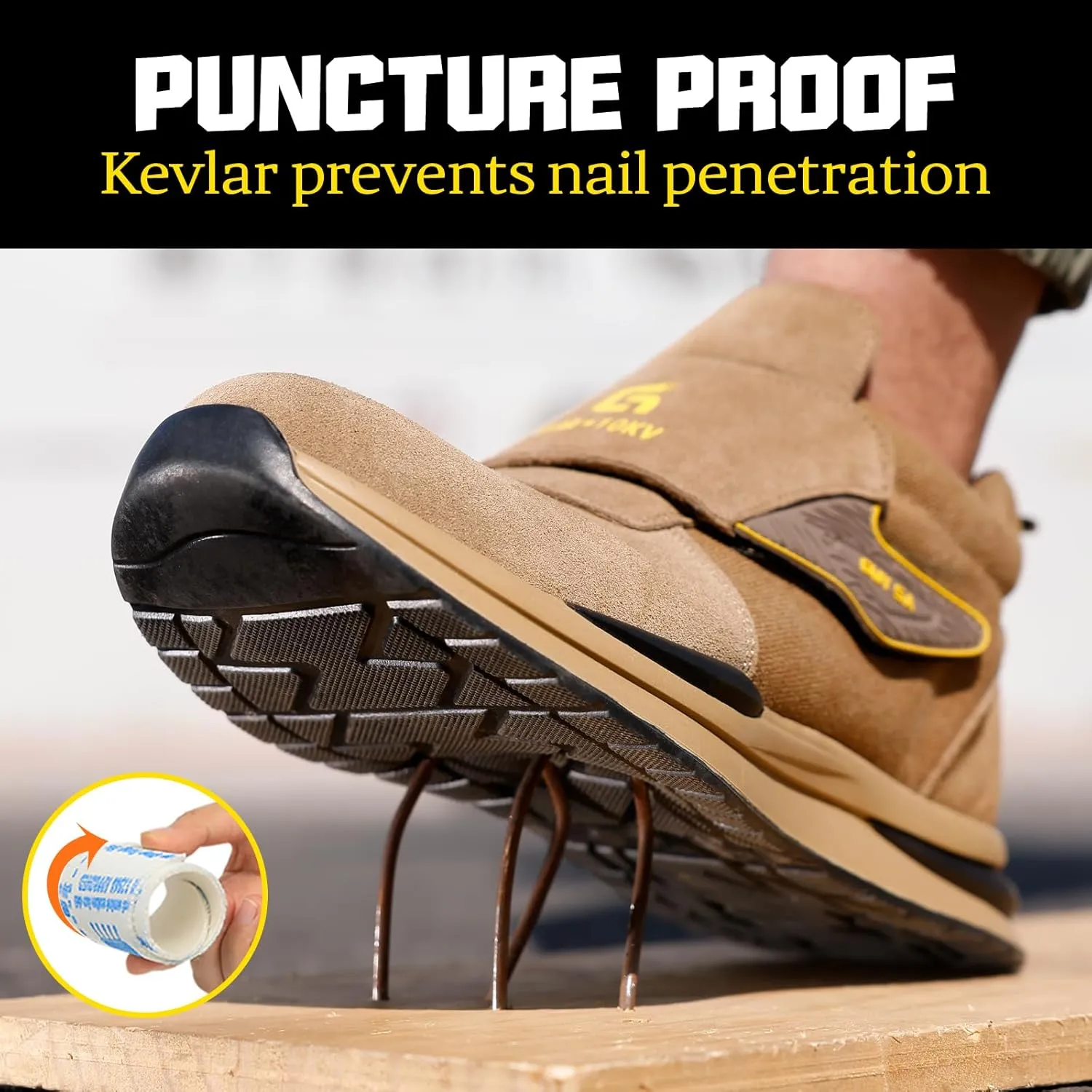 GLANOUDUN Welding Boots for Men Slip on Work Boots for Men Steel Toe Boot Comfortable Welder Boot Construction Safety Footwear Indestructible Men's Steel Toe Shoes