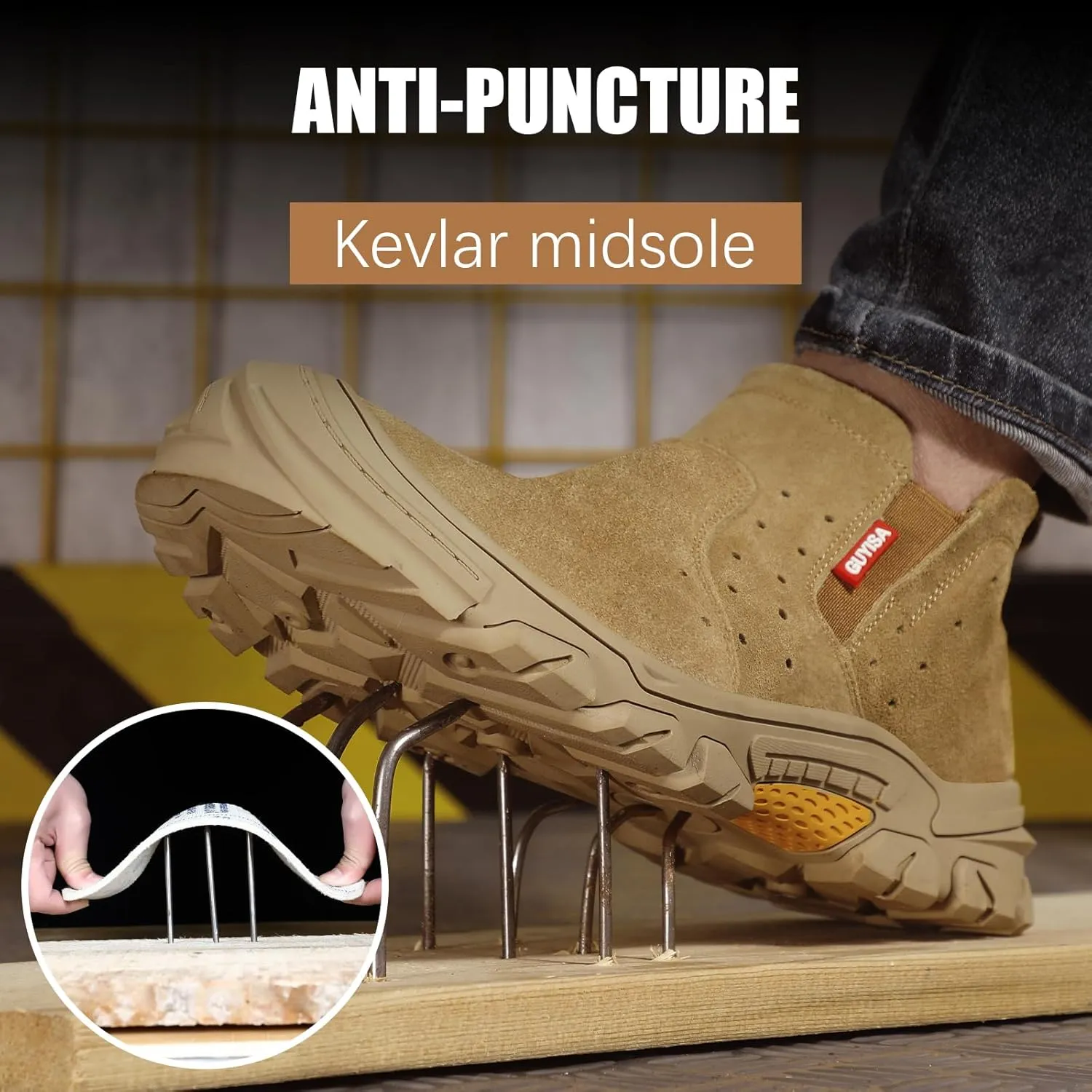 GLANOUDUN Welding Work Boots for Men Slip on Steel Toe Shoes for Men Indestructible Steel Toe Boots Welder Men's Working Shoes Fireproof Safety Footwear for Construction Men's Work & Safety Footwear