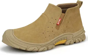 GLANOUDUN Welding Work Boots for Men Slip on Steel Toe Shoes for Men Indestructible Steel Toe Boots Welder Men's Working Shoes Fireproof Safety Footwear for Construction Men's Work & Safety Footwear