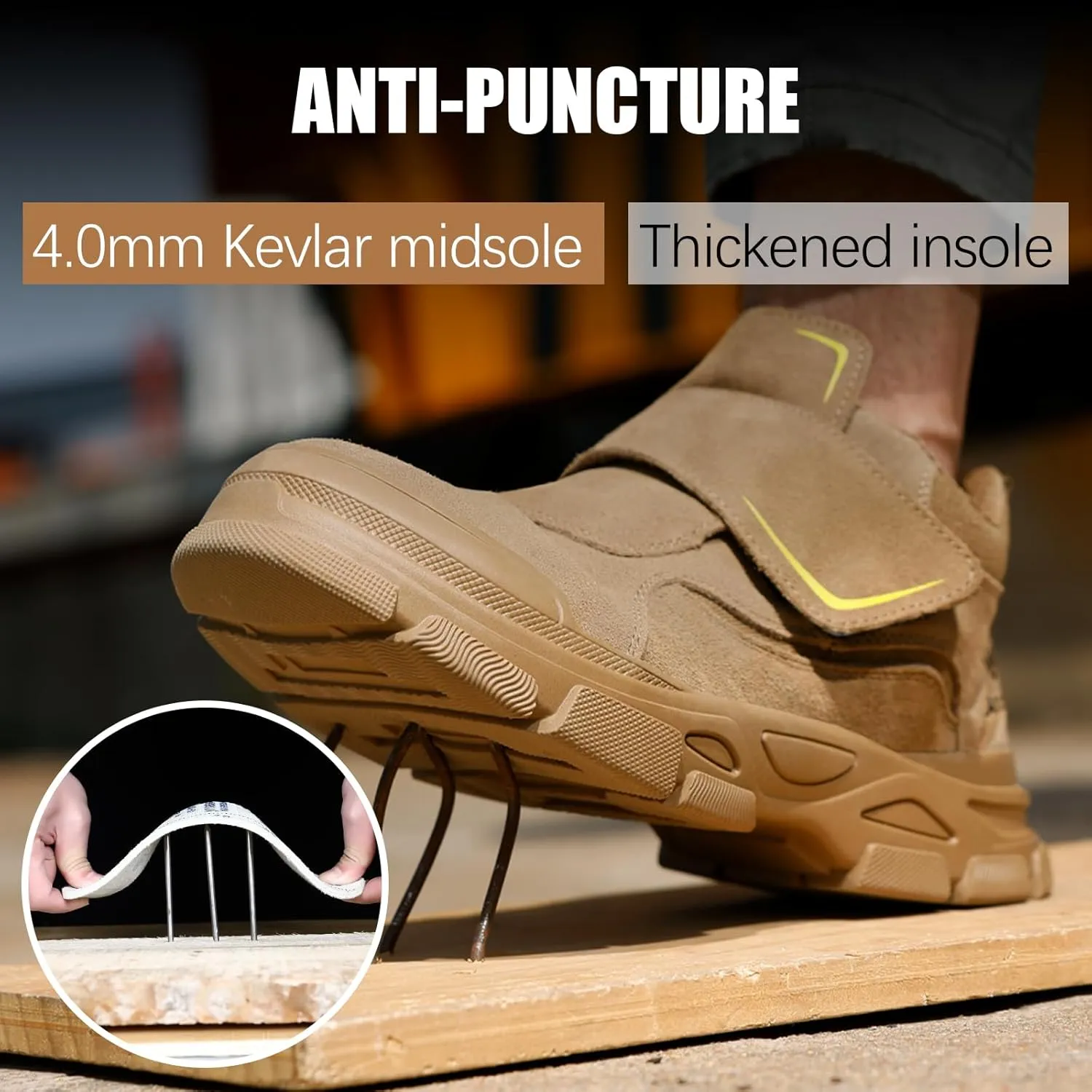 GLANOUDUN Welding Work Boots for Men Slip on Steel Toe Shoes for Men Indestructible Steel Toe Boots Welder Men's Working Shoes Fireproof Safety Footwear for Construction Men's Work & Safety Footwear