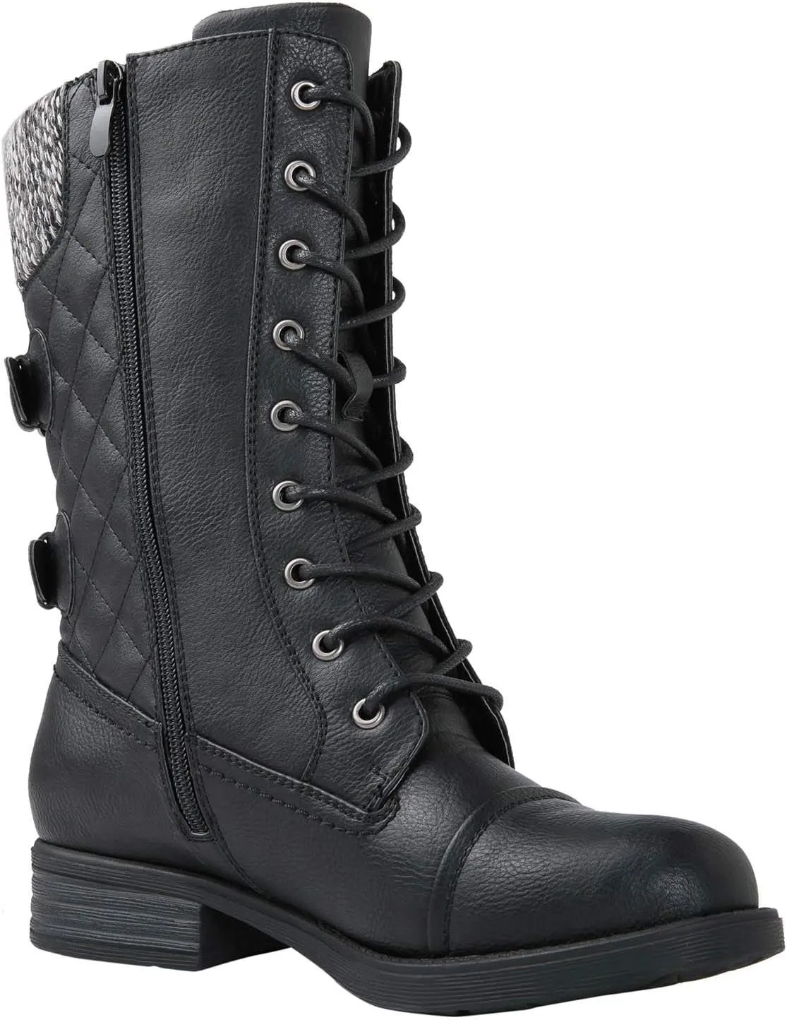 GLOBALWIN Women's Fashion Low Heels Lace Up Ankle Boots