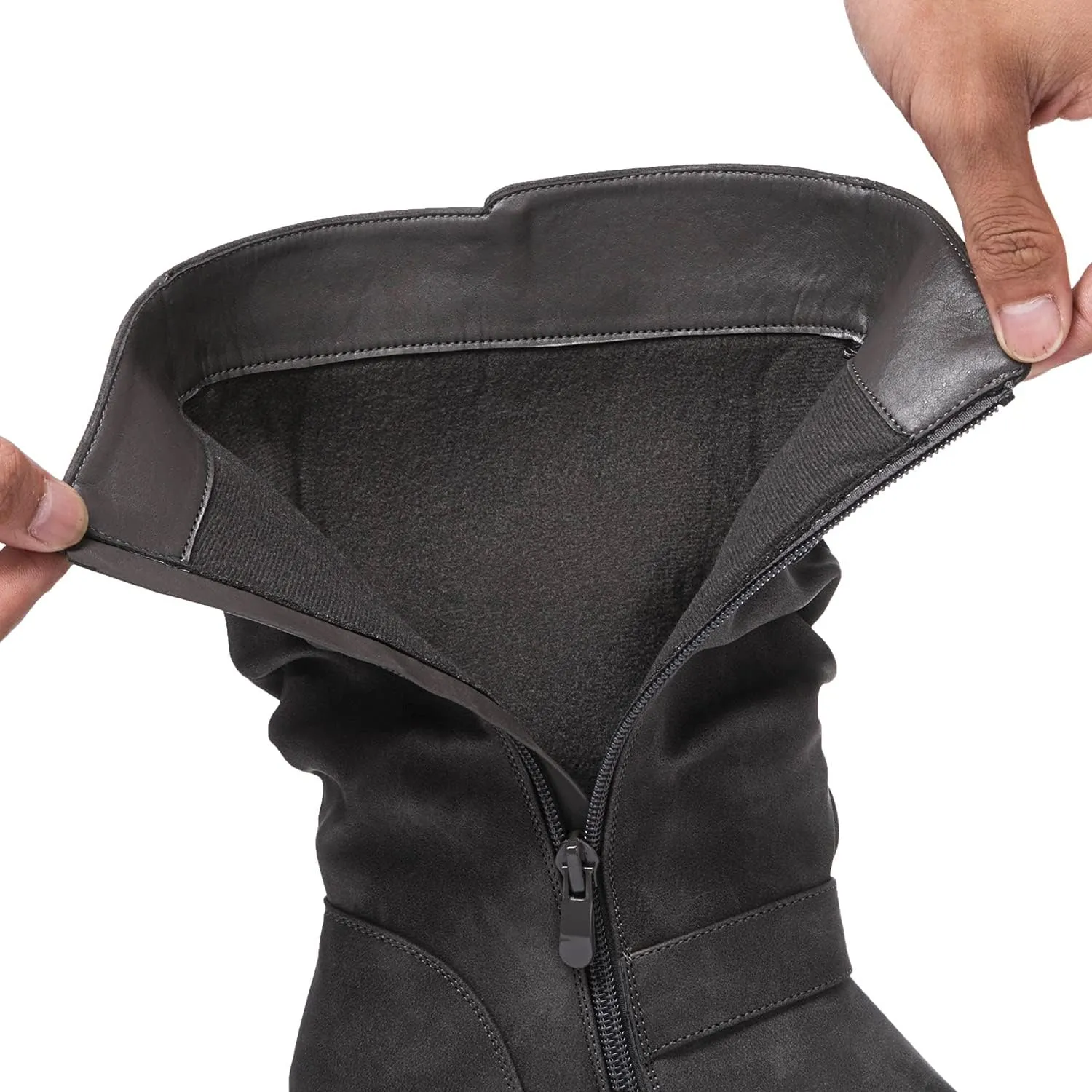 GLOBALWIN Women's Mid Calf Dress Boots Biker Motorcycle Riding Boots Women For Women