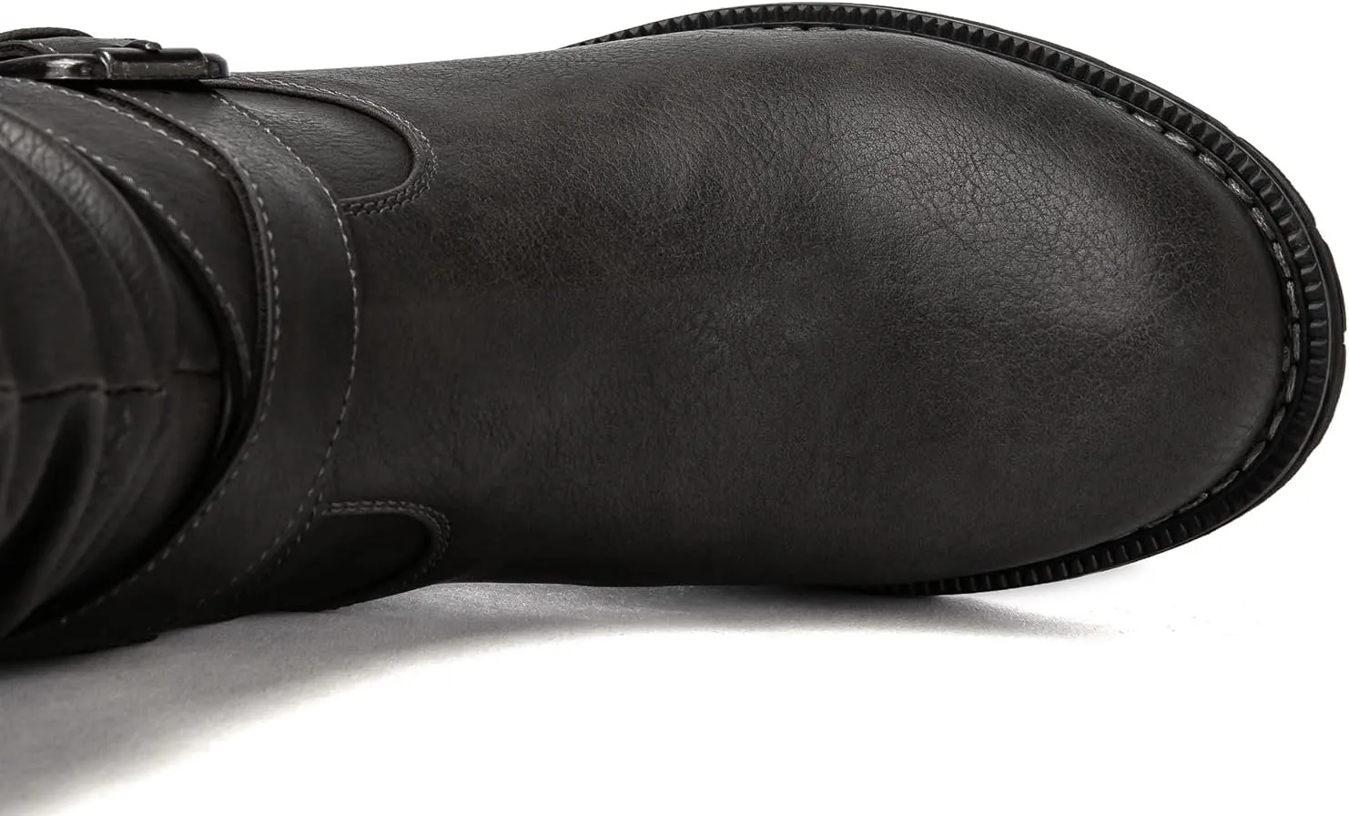 GLOBALWIN Women's Motorcycle Boots Mid Calf Boots Low Heels