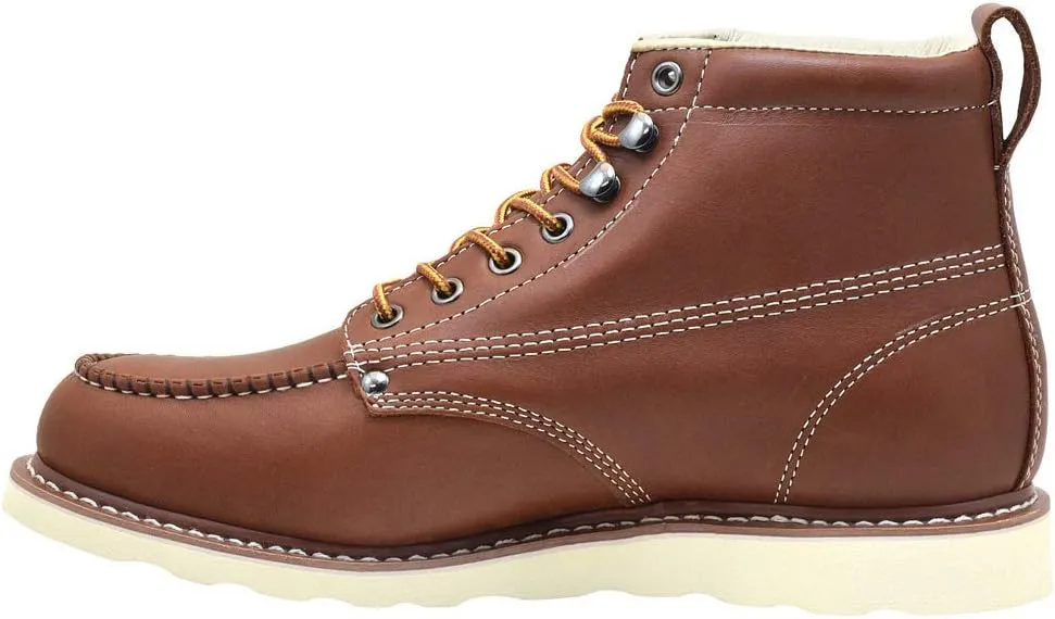 Golden Fox Men's Premium Leather Soft Toe Light Weight Industrial Construction Moc Work Boots Insulated