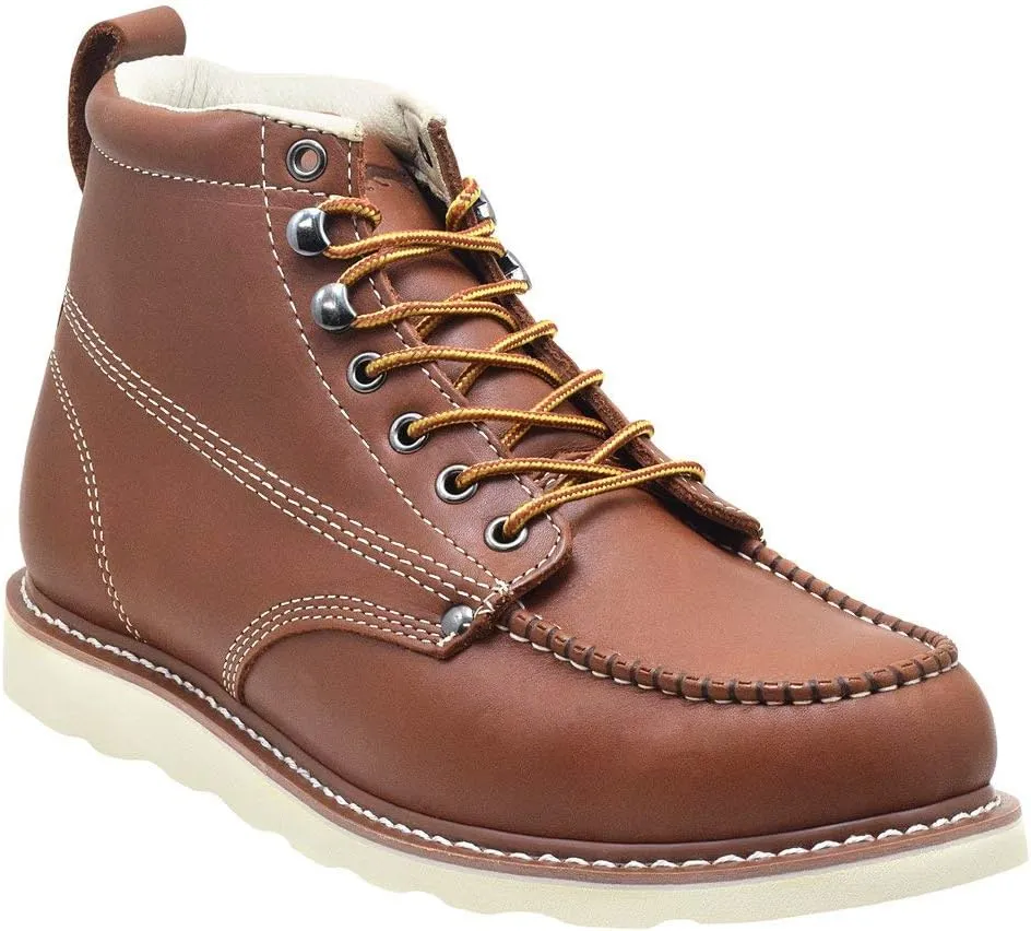 Golden Fox Men's Premium Leather Soft Toe Light Weight Industrial Construction Moc Work Boots Insulated