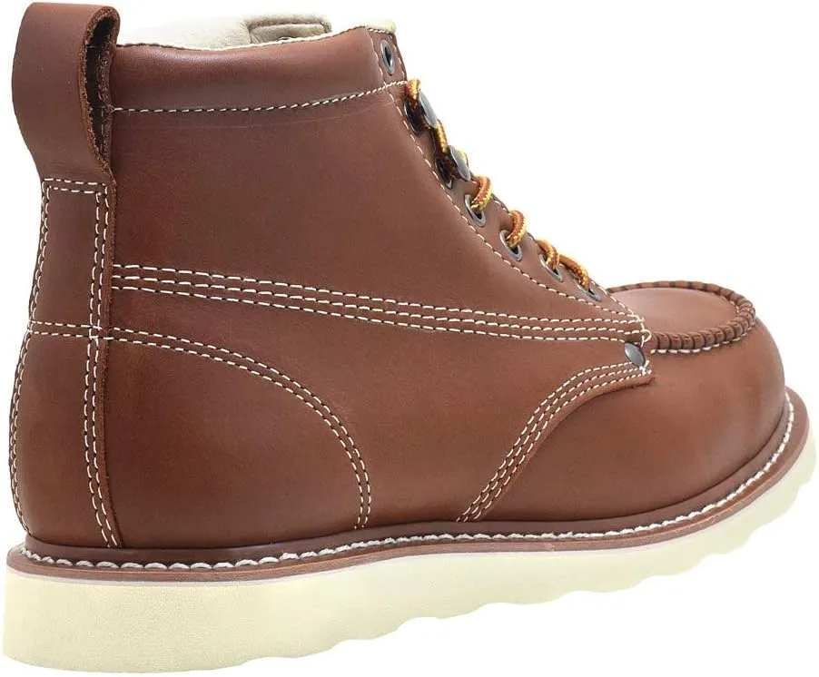 Golden Fox Men's Premium Leather Soft Toe Light Weight Industrial Construction Moc Work Boots Insulated
