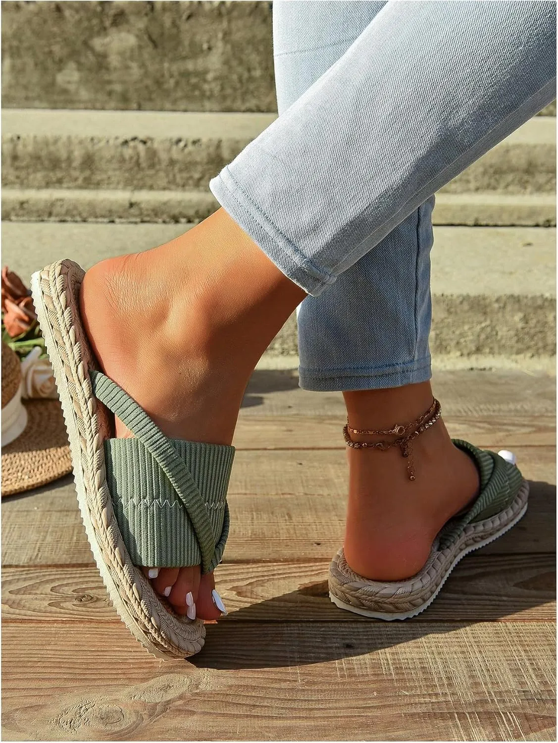 GORGLITTER Women's Open Toe Thong Dressy Sandals Summer Beach Flip Flops Trendy 2025 Slide Sandals
