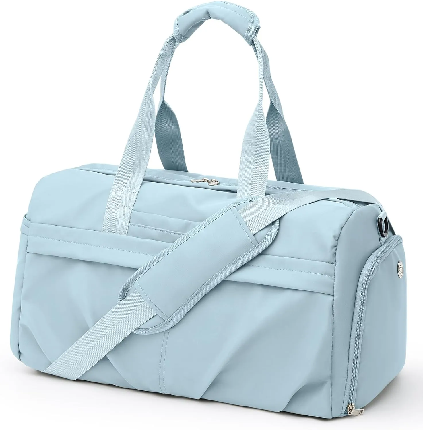 Gym Bag for Women Duffle Bag with Shoe Compartment Yoga Mat Bag Sports Workout Bag Weekend Overnight Bag, Light Blue