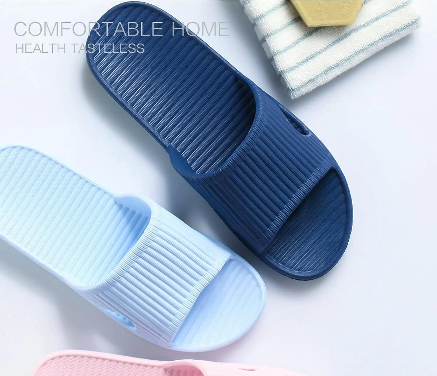 Happy Lily Shower Shoes, Women & Men’s Shower Slippers, Slides Sandals Pool Slides House Slippers Non-Slip Indoor Bathroom Shoes Beach Sandals