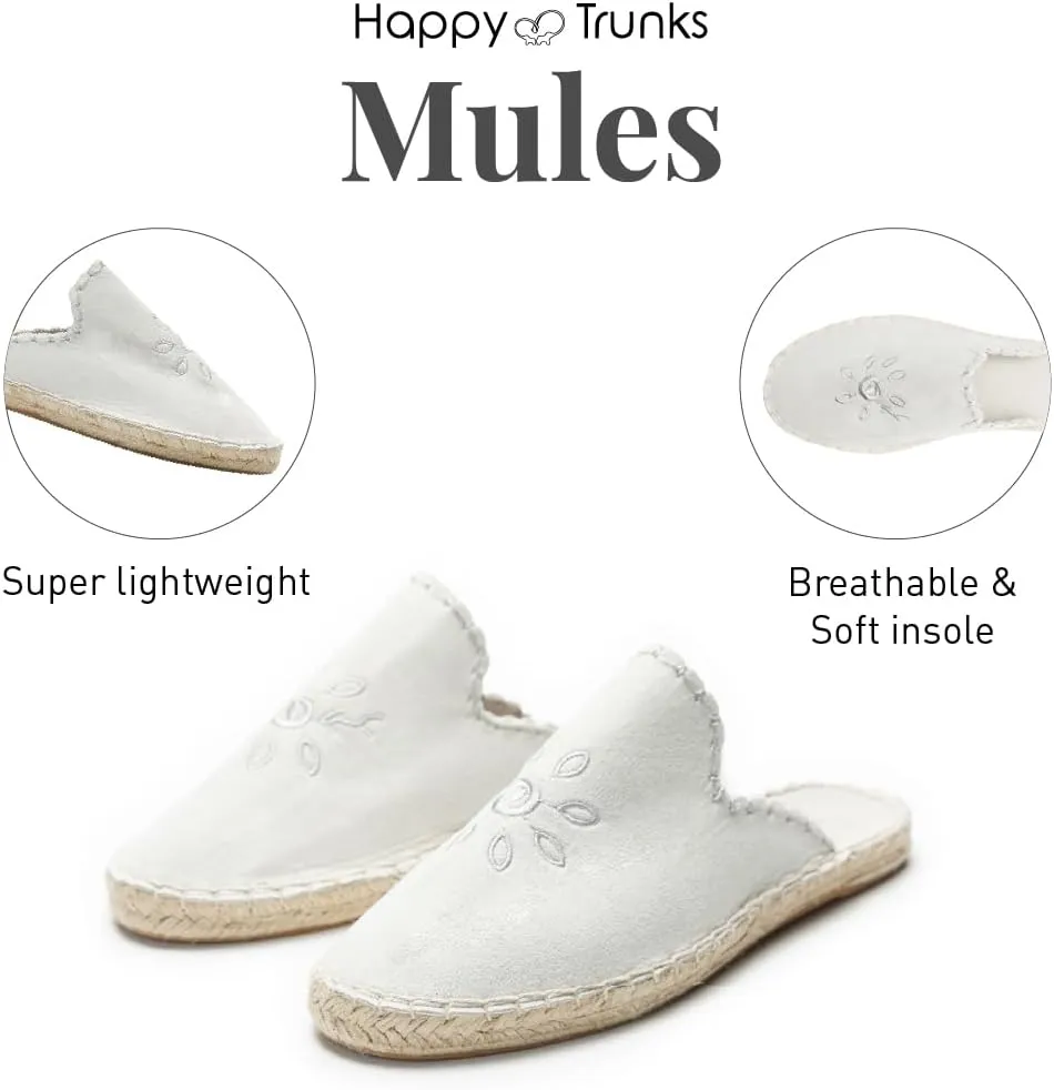 Happy Trunks Mules for Women Slip on Clogs Comfortable Backless Flats Shoes/Espadrilles for Women/Alpargatas para Mujer/Summer Shoes