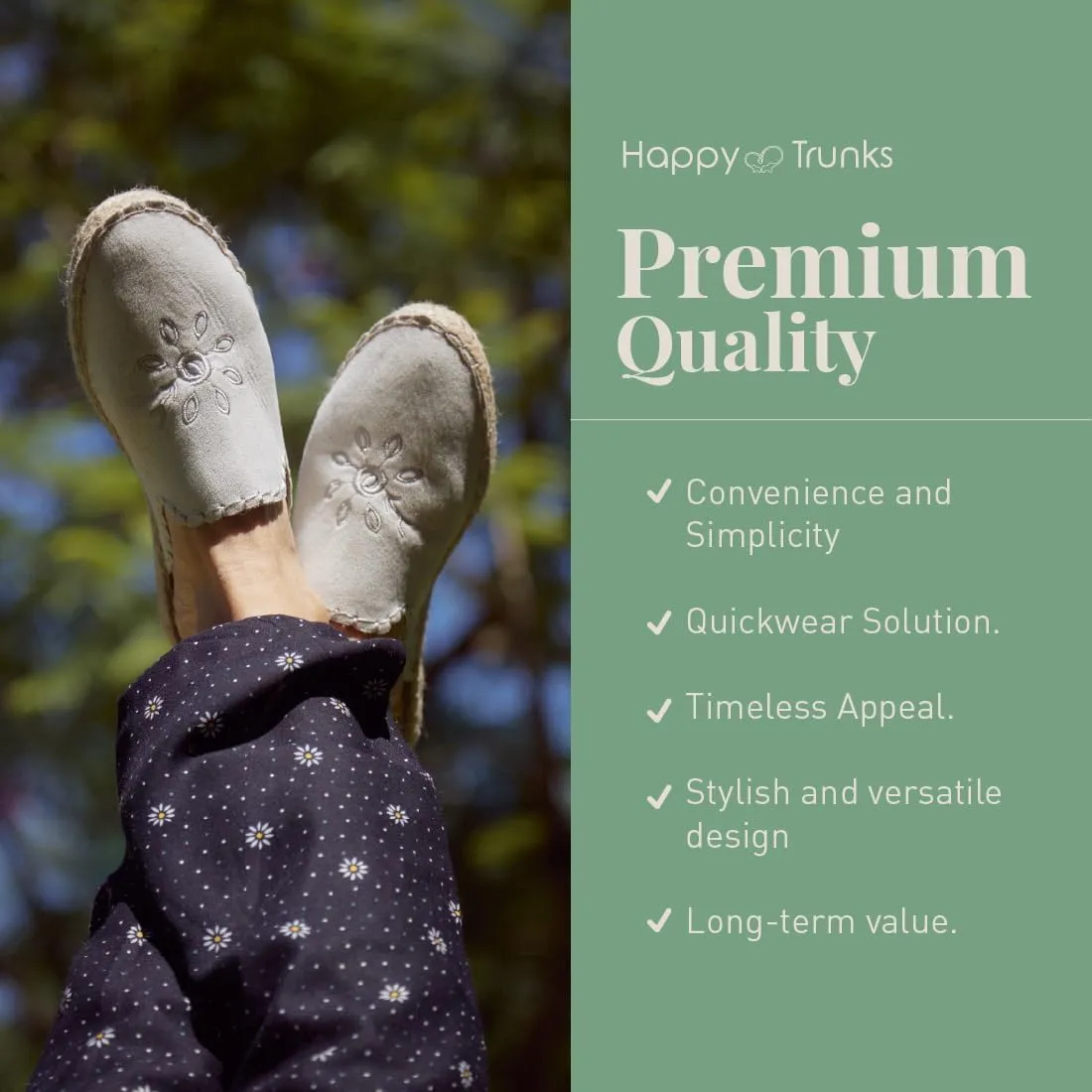 Happy Trunks Mules for Women Slip on Clogs Comfortable Backless Flats Shoes/Espadrilles for Women/Alpargatas para Mujer/Summer Shoes