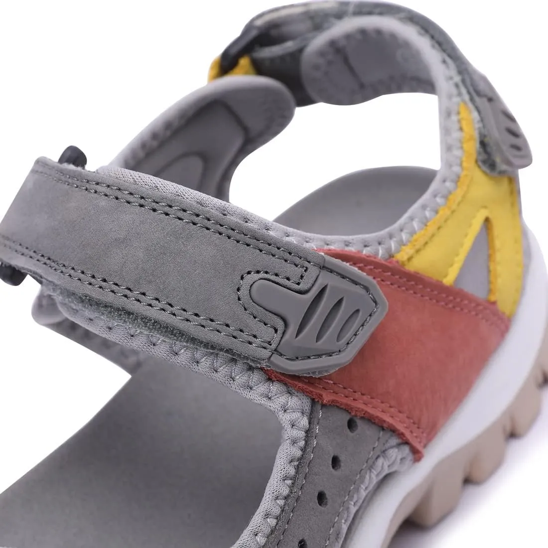 Harssidanzar Women's Leather Sandals Outdoor Sandals Hiking Sandals Casual Walking Sandals Strap Adjustable Beach Sandals For Women SL256US