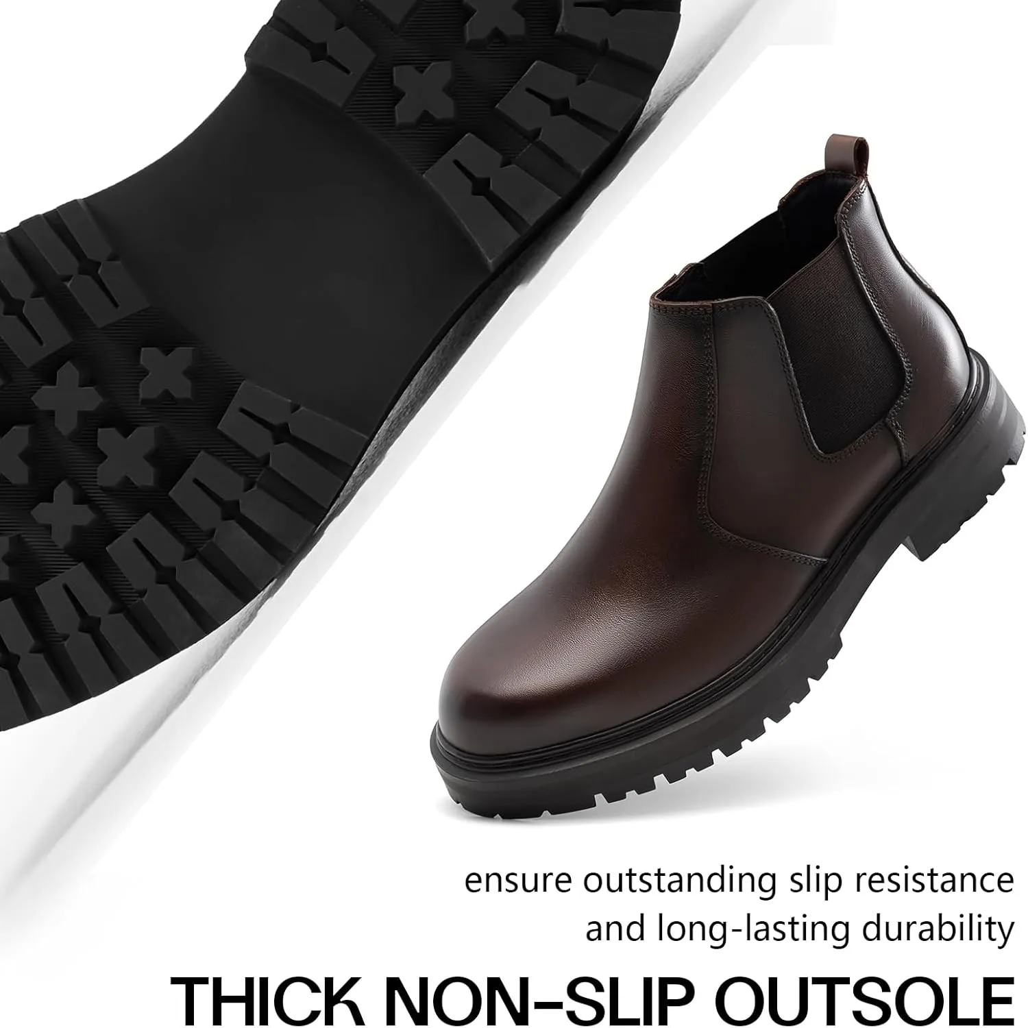 Holy dove Mens Chelsea Boots Leather Ankle Boots for Men Classic Stylish Slip On Dress Boots for Casual Fomal Wear