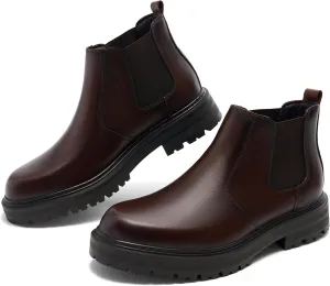 Holy dove Mens Chelsea Boots Leather Ankle Boots for Men Classic Stylish Slip On Dress Boots for Casual Fomal Wear