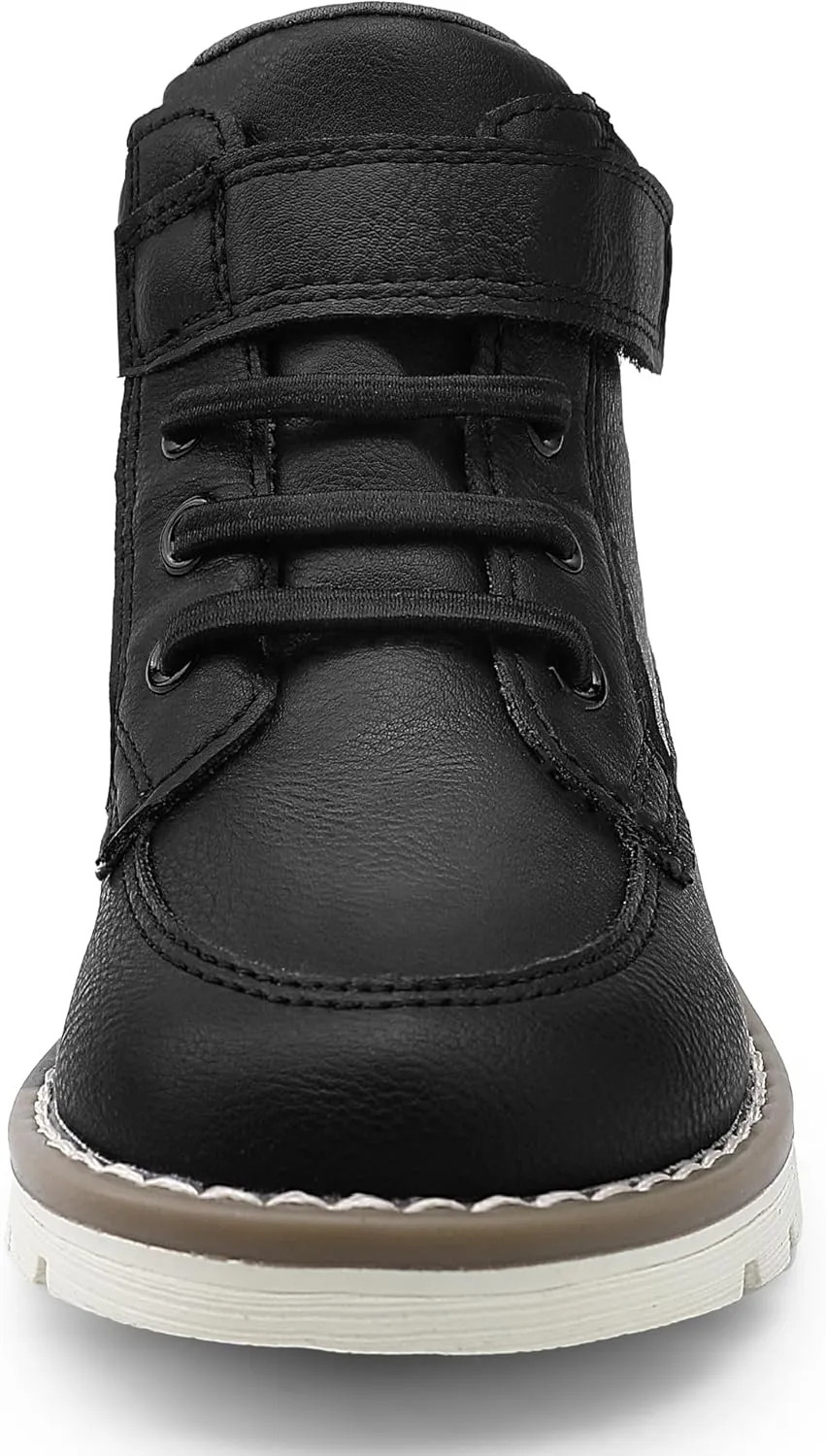 HOMEHOT Boys Fashion Boots High Top Sneakers Faux Leather (toddller/littile kids)
