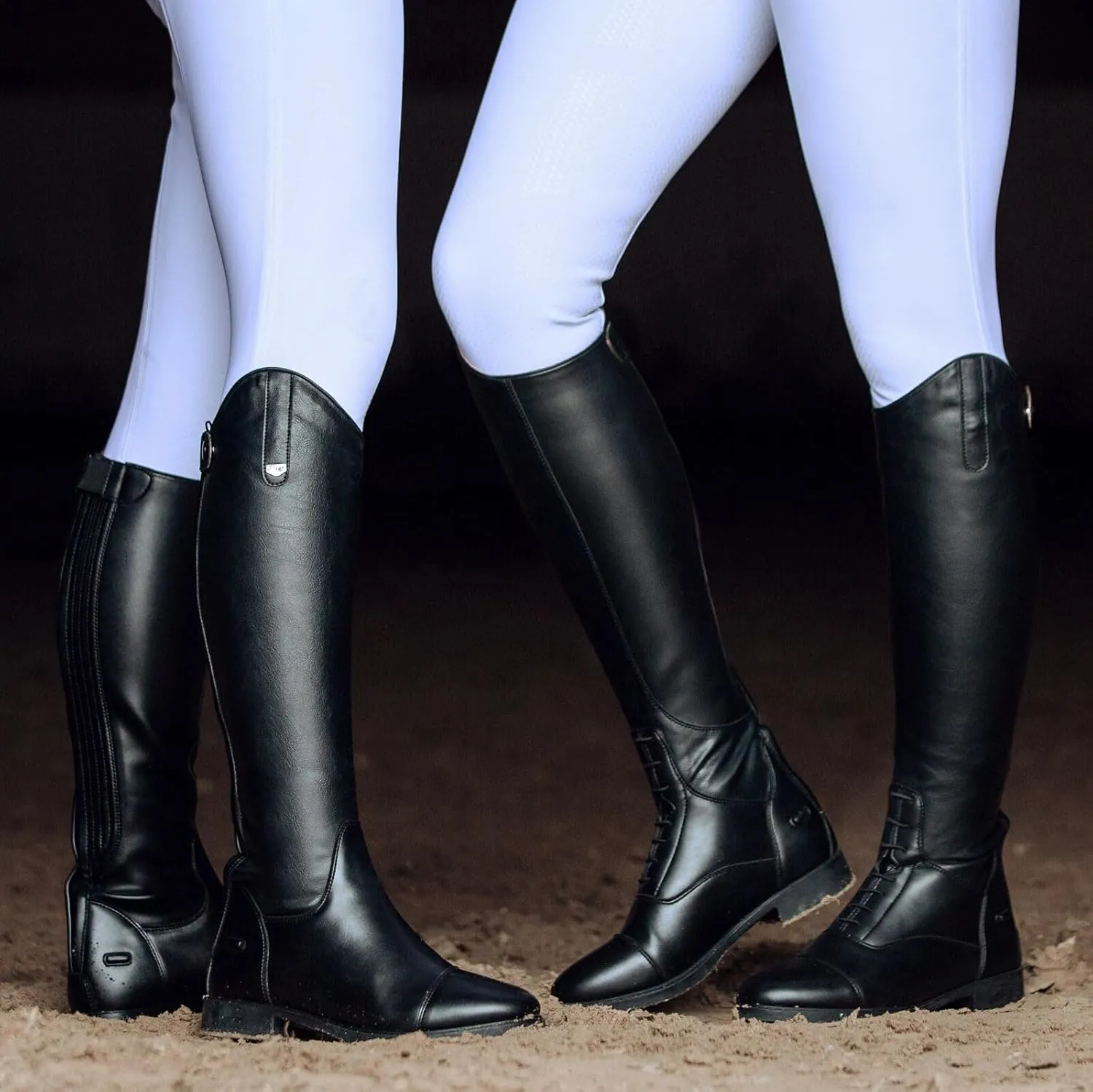 HORZE Rover Women's Synthetic Leather Dressage Tall Riding Boots | All-Weather, Water-Resistant with Rear Zipper