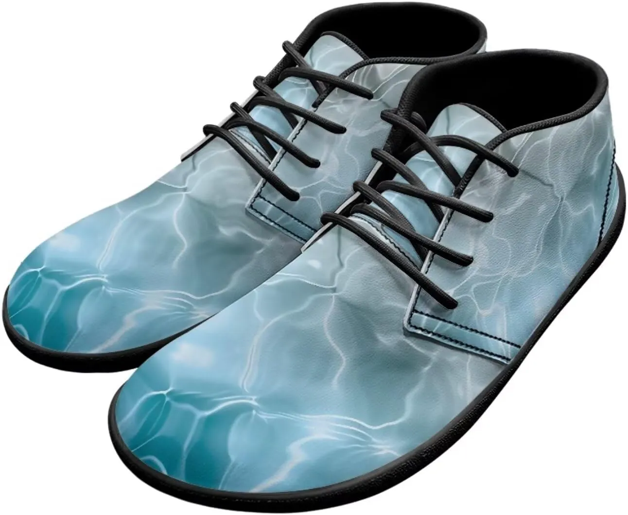 Howilath Marble Print Barefoot Sneakers Men Low Top Extra Width Anti-Skid Running Cross Training Shoe