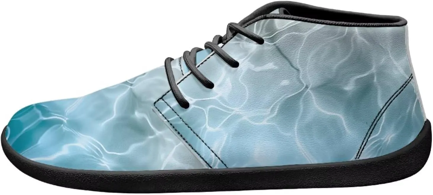 Howilath Marble Print Barefoot Sneakers Men Low Top Extra Width Anti-Skid Running Cross Training Shoe