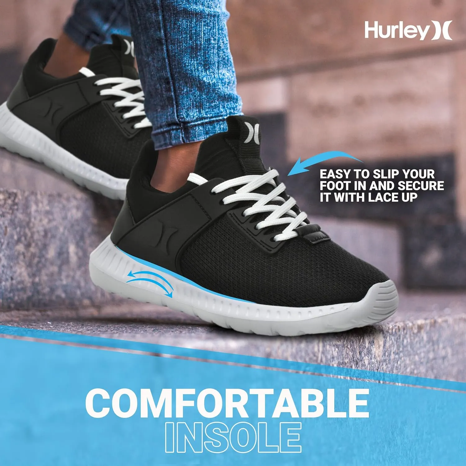 Hurley Kiwi Kids Sneakers - Versatile Sports and Running Shoes for Kids, Girls and Boys Sneaker Shoes, Durable Sports Shoes for Boys and Girls- Rubber Shoes for Children