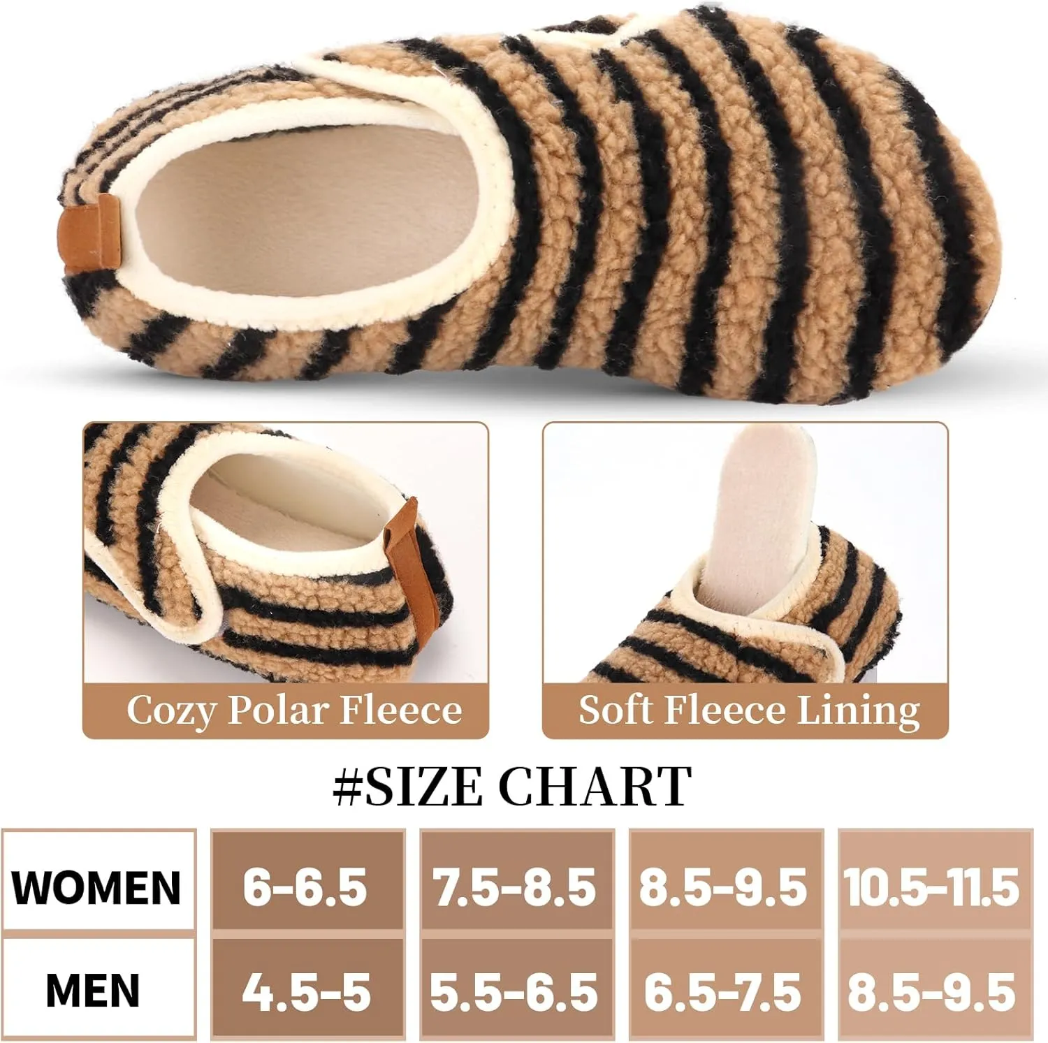 Ibeauti Womens Mens House Slippers Rubber Sole Indoor Slipper Socks Lightweight Fleece Lined Slip-on Barefoot Slippers
