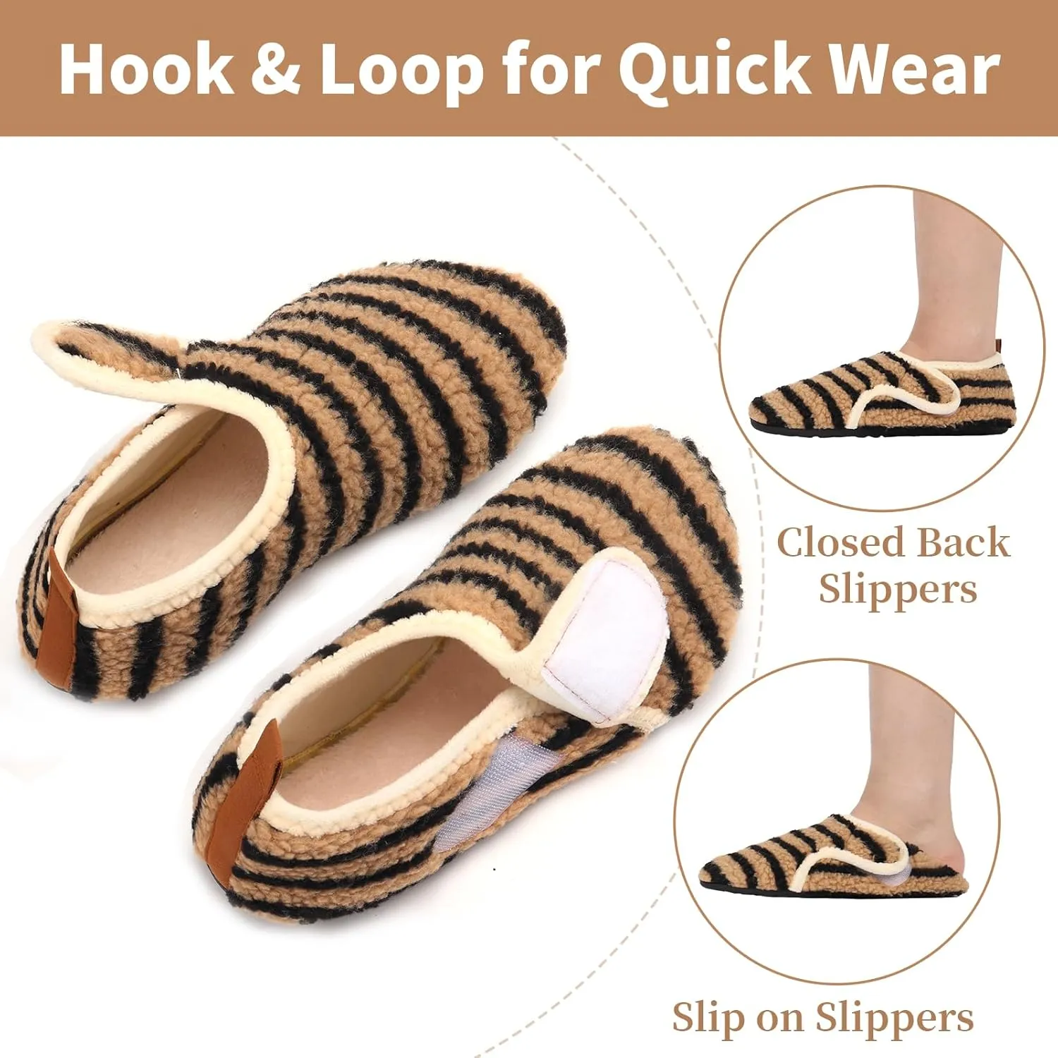 Ibeauti Womens Mens House Slippers Rubber Sole Indoor Slipper Socks Lightweight Fleece Lined Slip-on Barefoot Slippers