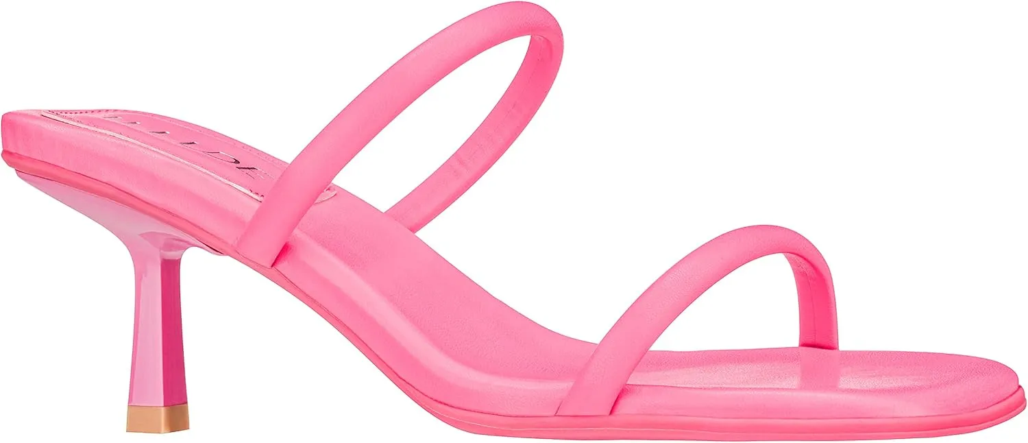 ILLUDE Women's Mules Square Toe Two Strap Low Heeled Sandals