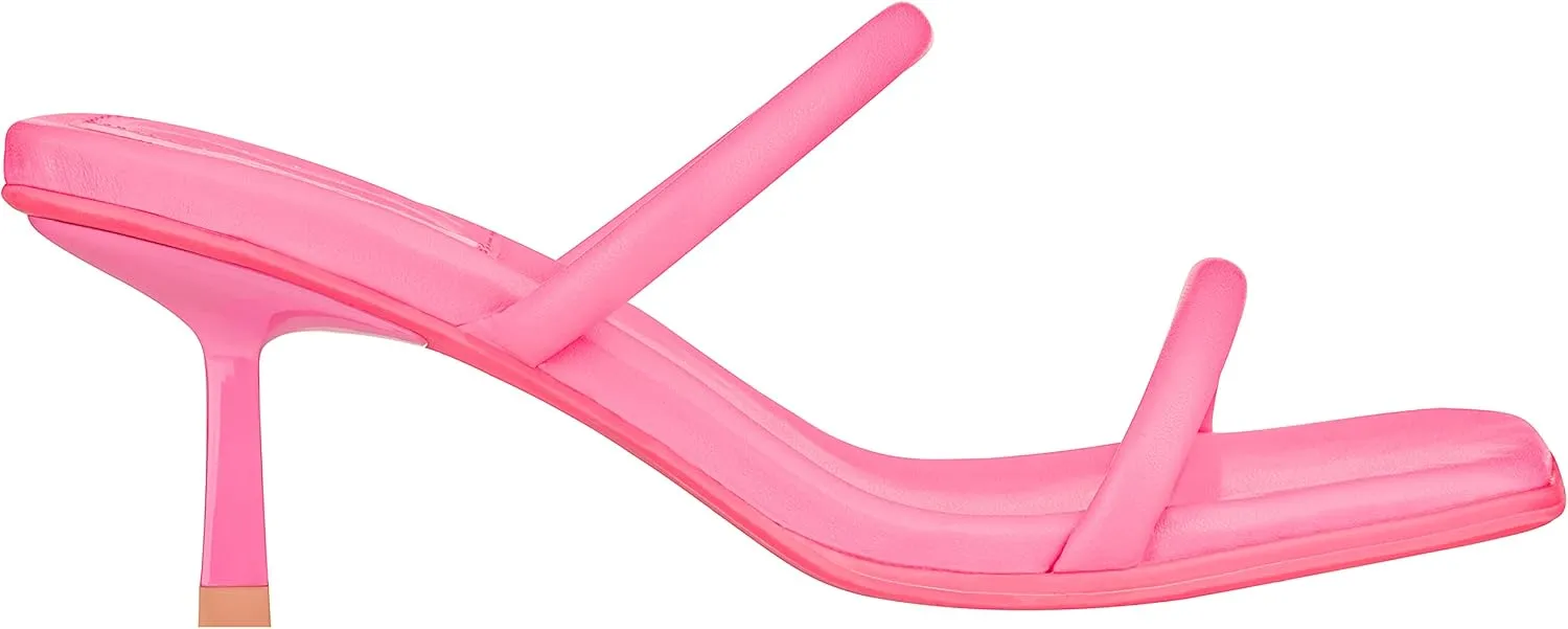 ILLUDE Women's Mules Square Toe Two Strap Low Heeled Sandals