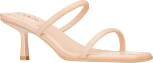ILLUDE Women's Mules Square Toe Two Strap Low Heeled Sandals