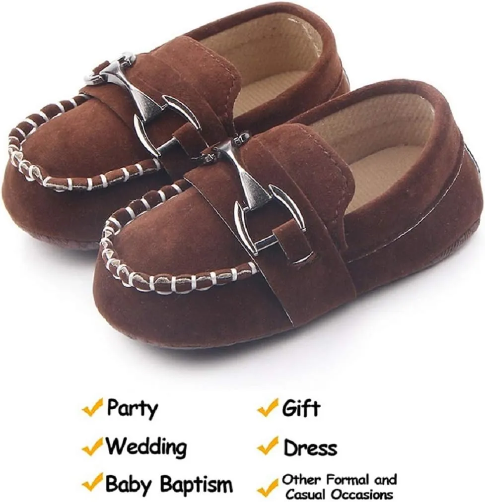 Infant Boys and Girls Oxford Shoes PU Leather Loafers Dress Shoes are Suitable for Crawling, Wedding Dress, Birthday Parties and Any Occasion